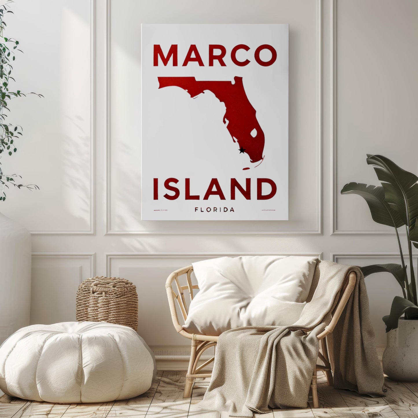 Marco Island Wall Art Print - Florida Travel Decor, Housewarming Gift, College Dorm Room, Coastal Home Accent