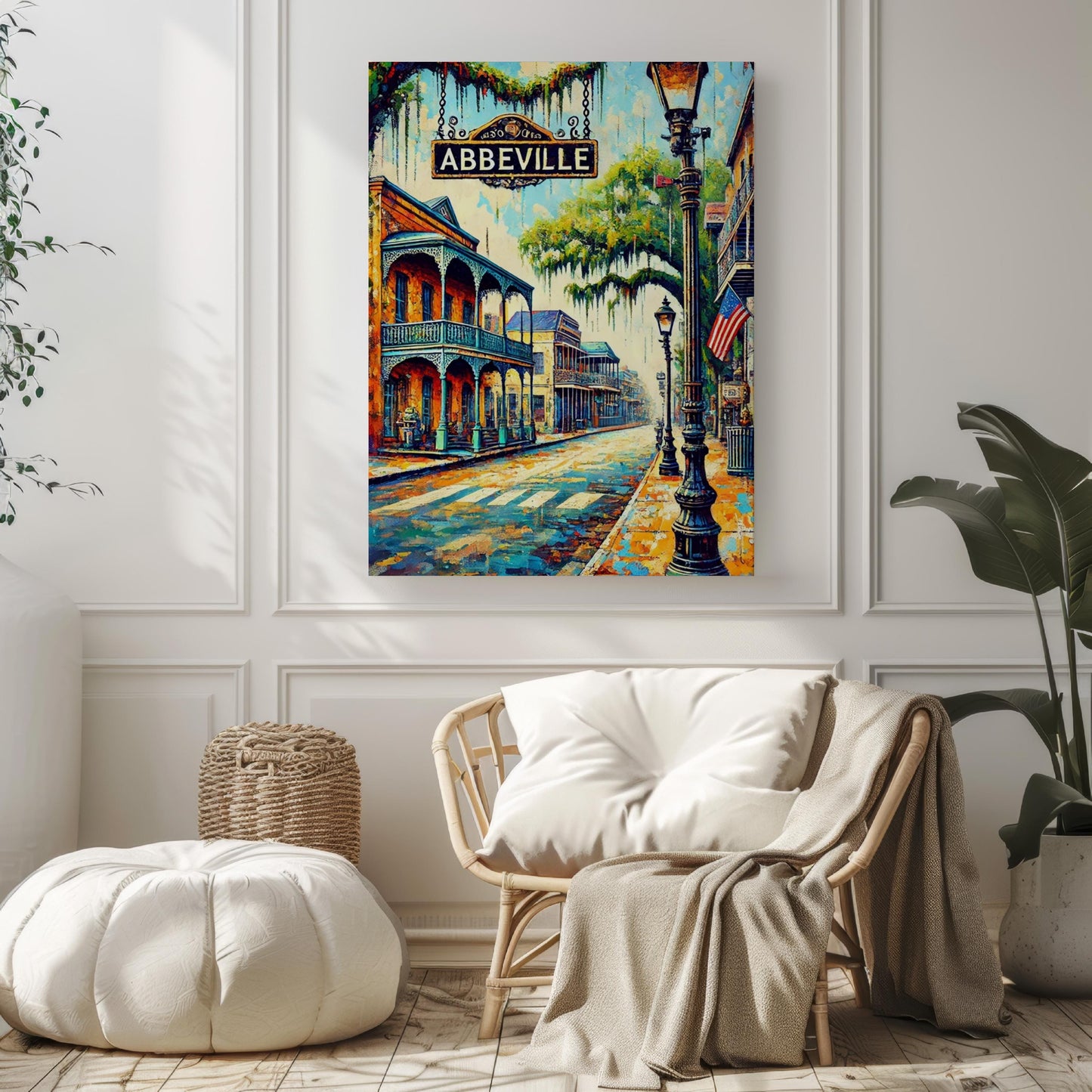 Louisiana Abbeville Wall Art Print - Travel Poster & Housewarming Gift, American Art Decor, Louisiana Gift