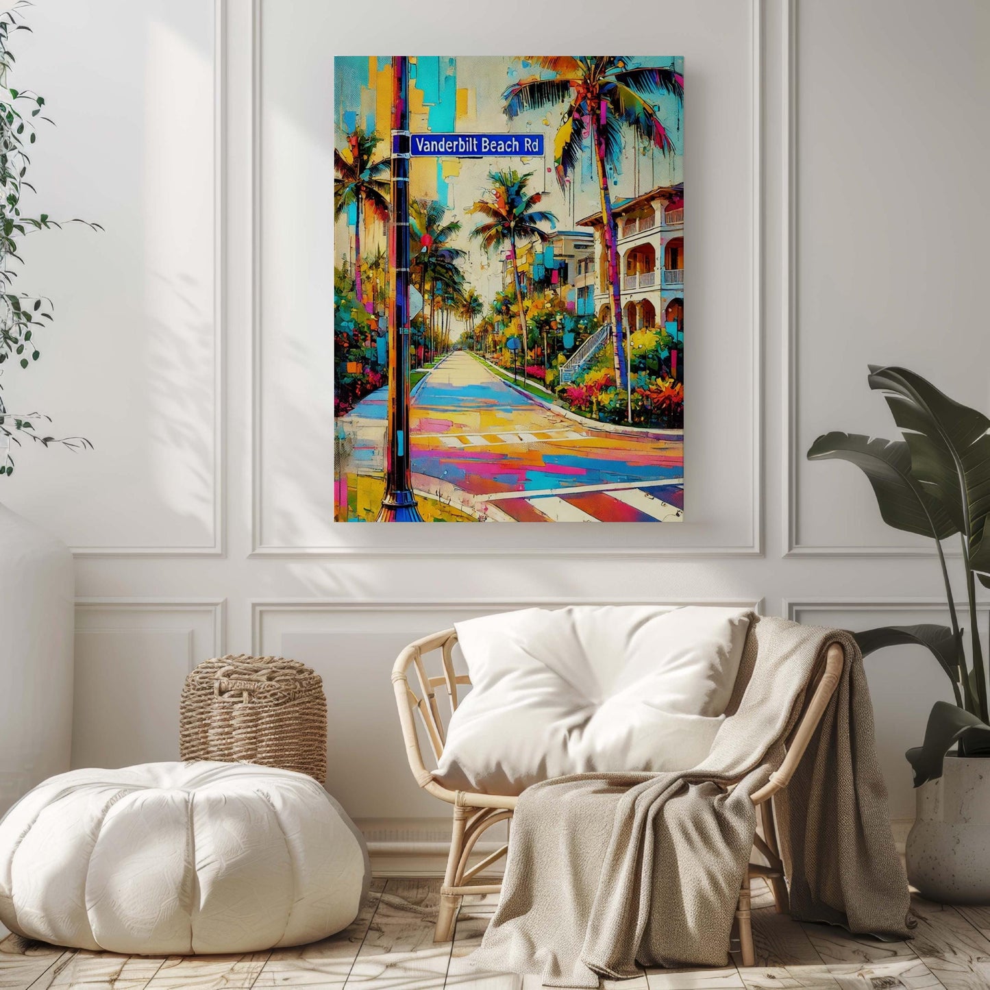 Vanderbilt Beach Rd Wall Art Print, Naples Florida Travel Poster, Beach House Decor, Florida Art, Housewarming Gift, Coastal Wall Decor