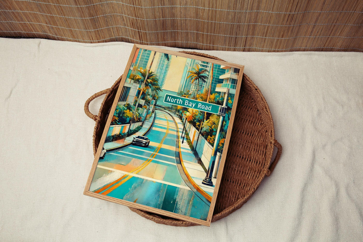 Wall Art North Bay Rd Miami Beach Print, Florida Travel Poster, Housewarming Gift, Coastal Wall Decor, Tropical Beach Artwork