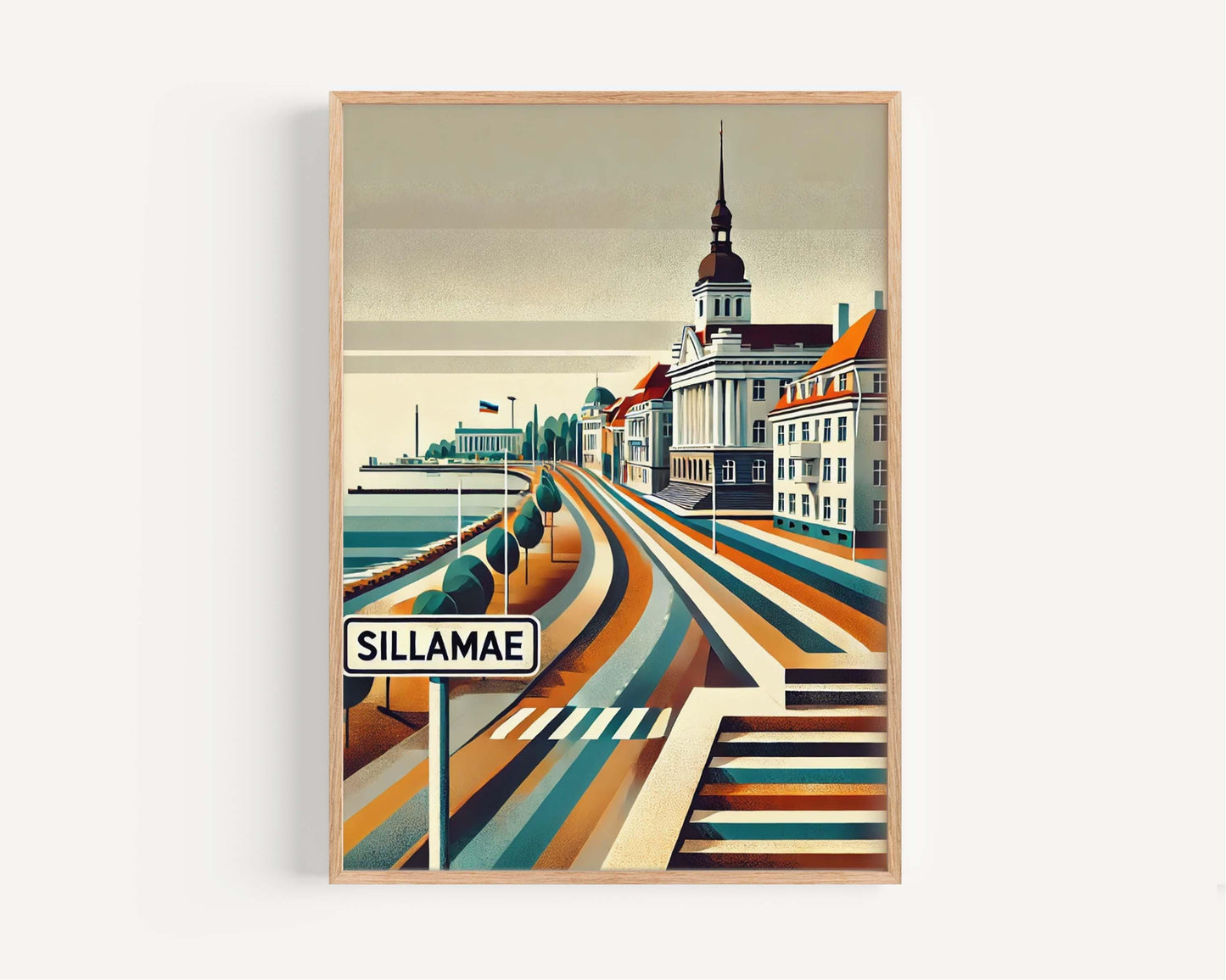 Sillamae Art Print - Estonia Travel Poster, European City Wall Art, Housewarming Gift, Sillamae Map Decor, Estonia Cityscape Illustration