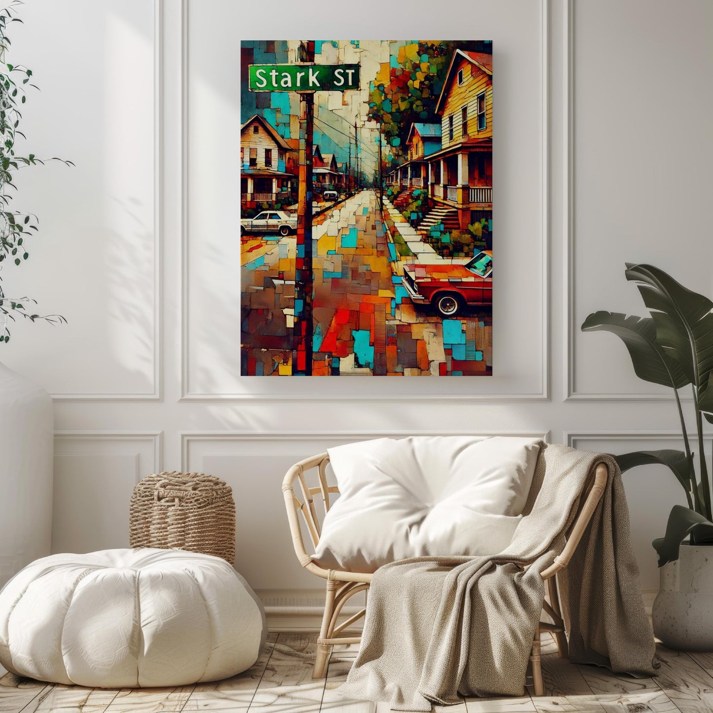 Portland Stark St Wall Art - Travel Print & Oregon Poster, Housewarming Gift, Portland Street Map Illustration
