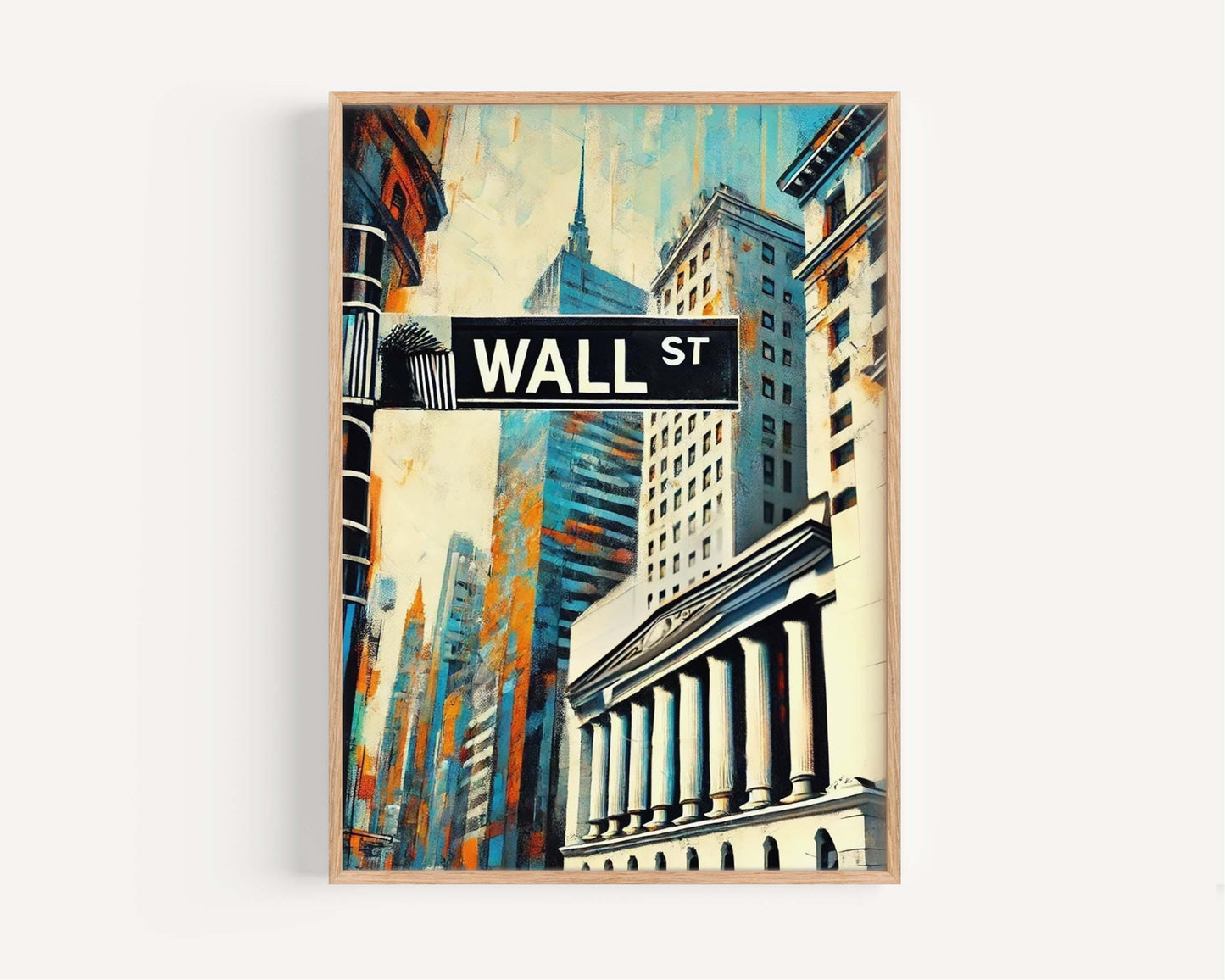 Manhattan Art Wall Street Print, NYC Travel Poster, New York City Gift & Housewarming Wall Decor