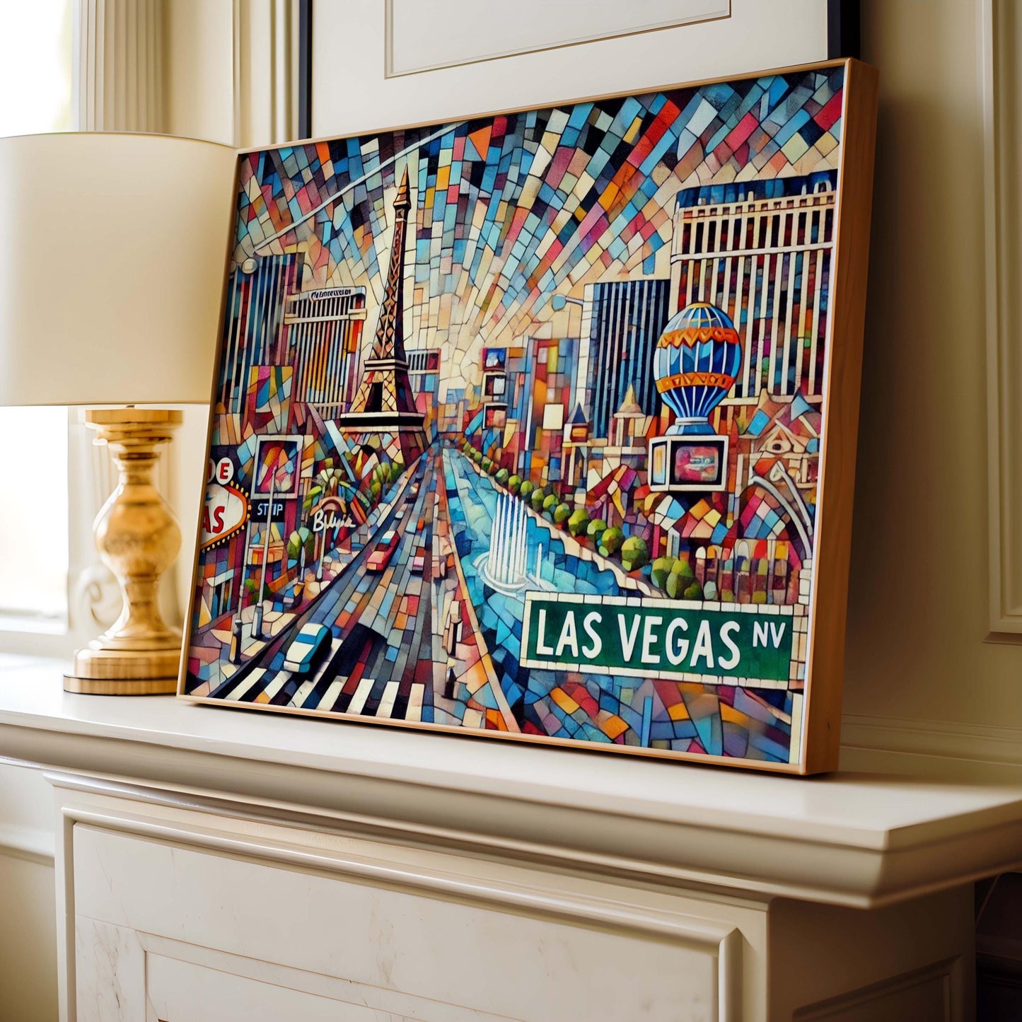 The Strip Print Las Vegas Wall Art Travel Poster Nevada Gift Housewarming Decor Cityscape Illustration