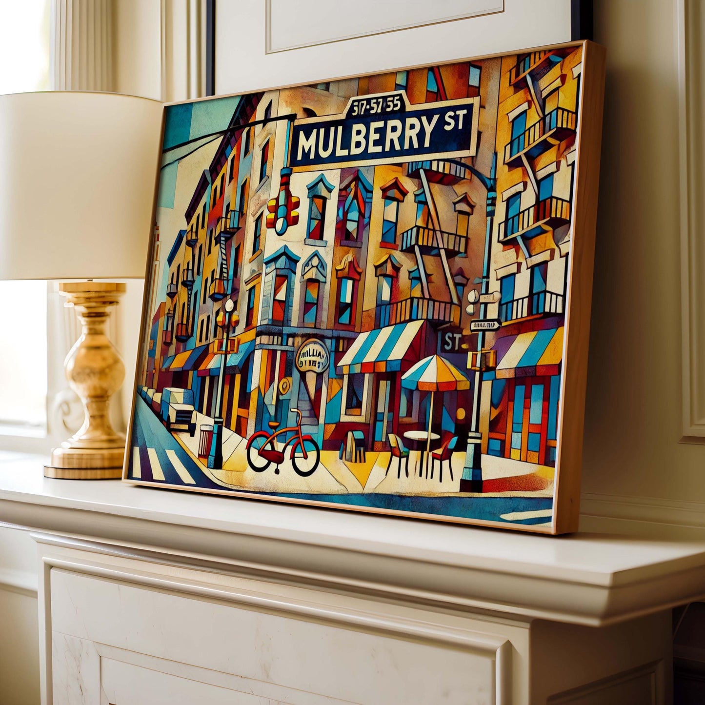Mulberry Street Print New York Wall Art, Little Italy Travel Poster, NYC Decor, Housewarming Gift, NYC Travel Print, Mulberry St Artwork