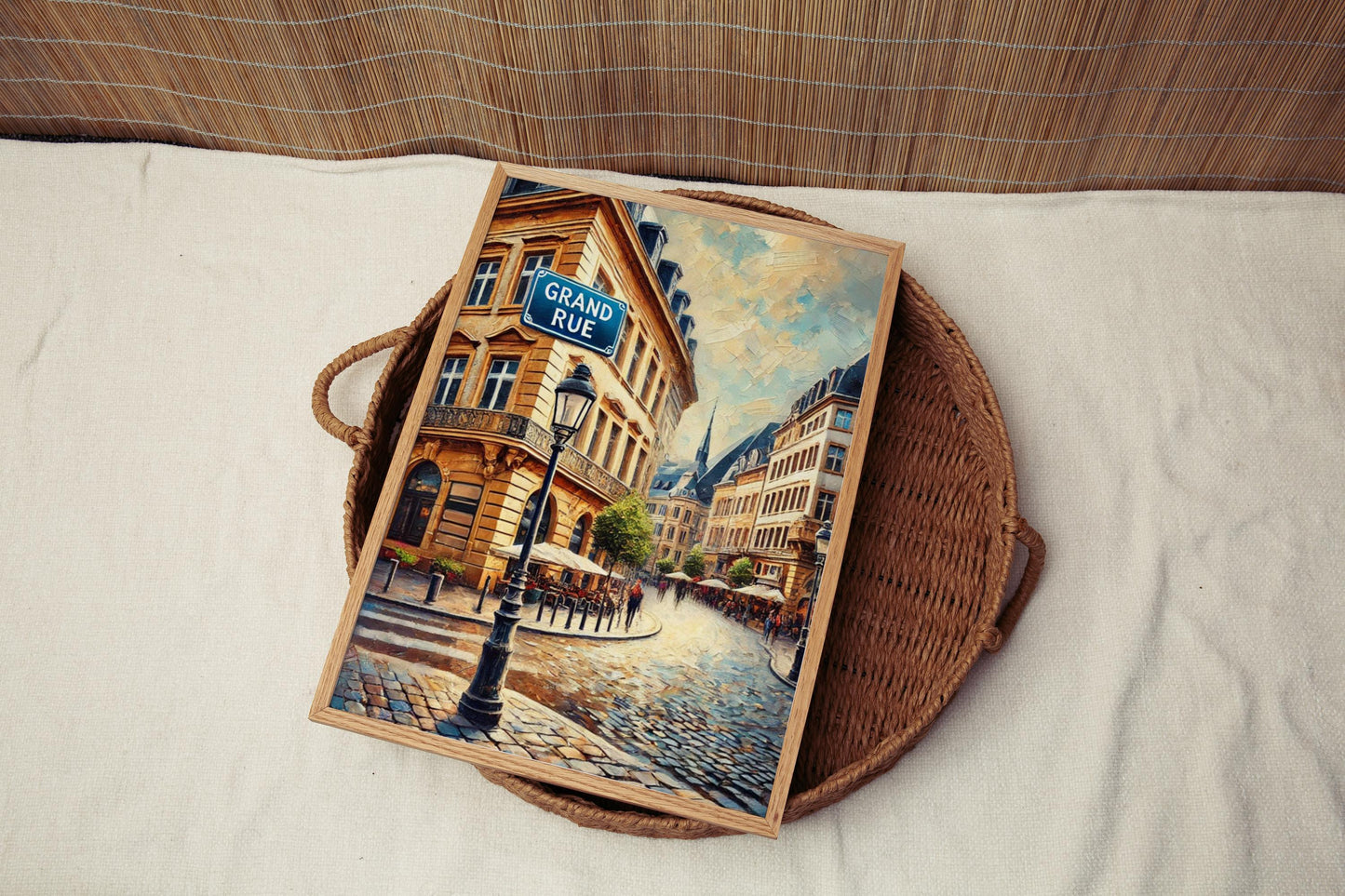 Luxembourg City Wall Art Grand Rue Print Travel Poster European Home Decor Housewarming Gift