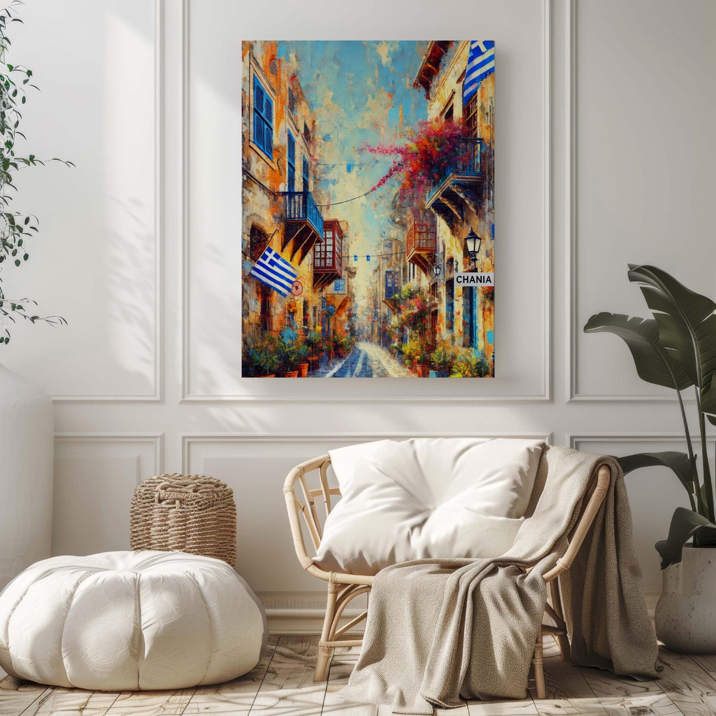 Chania Art – Greek Wall Art Print, Travel Poster, Housewarming Gift, Mediterranean Home Decor, Greece Artwork, European Travel Print