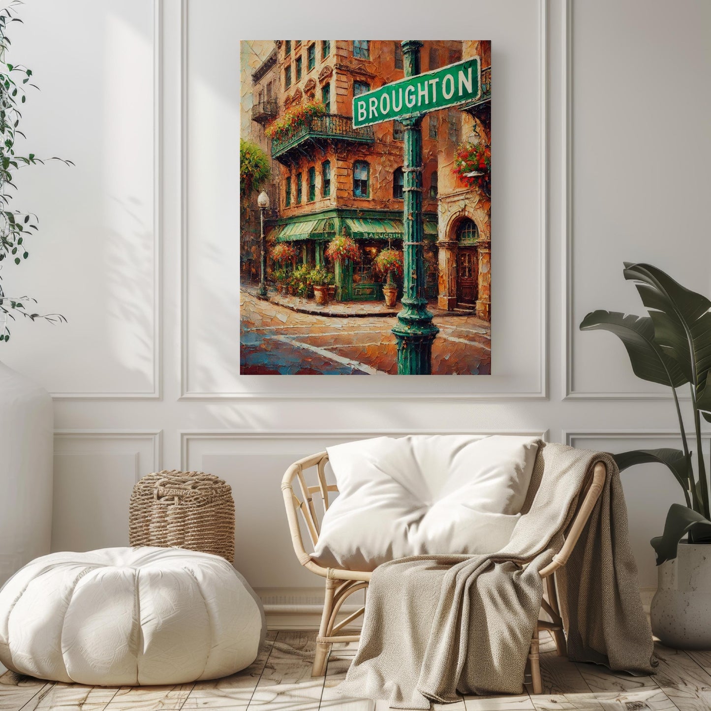 Broughton St Wall Art Print – Savannah Travel Poster, Georgia Home Decor, Housewarming Gift, Coastal City Art, Broughton Street Savannah