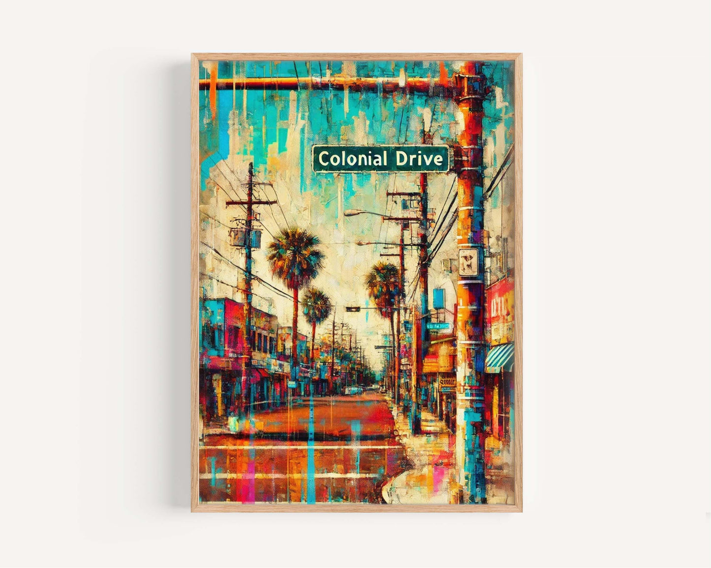 Colonial Drive Wall Art, Colonial Drive Print, Orlando Art, Florida Artwork, Travel Print, Travel Poster, Housewarming Gift, Florida Gift