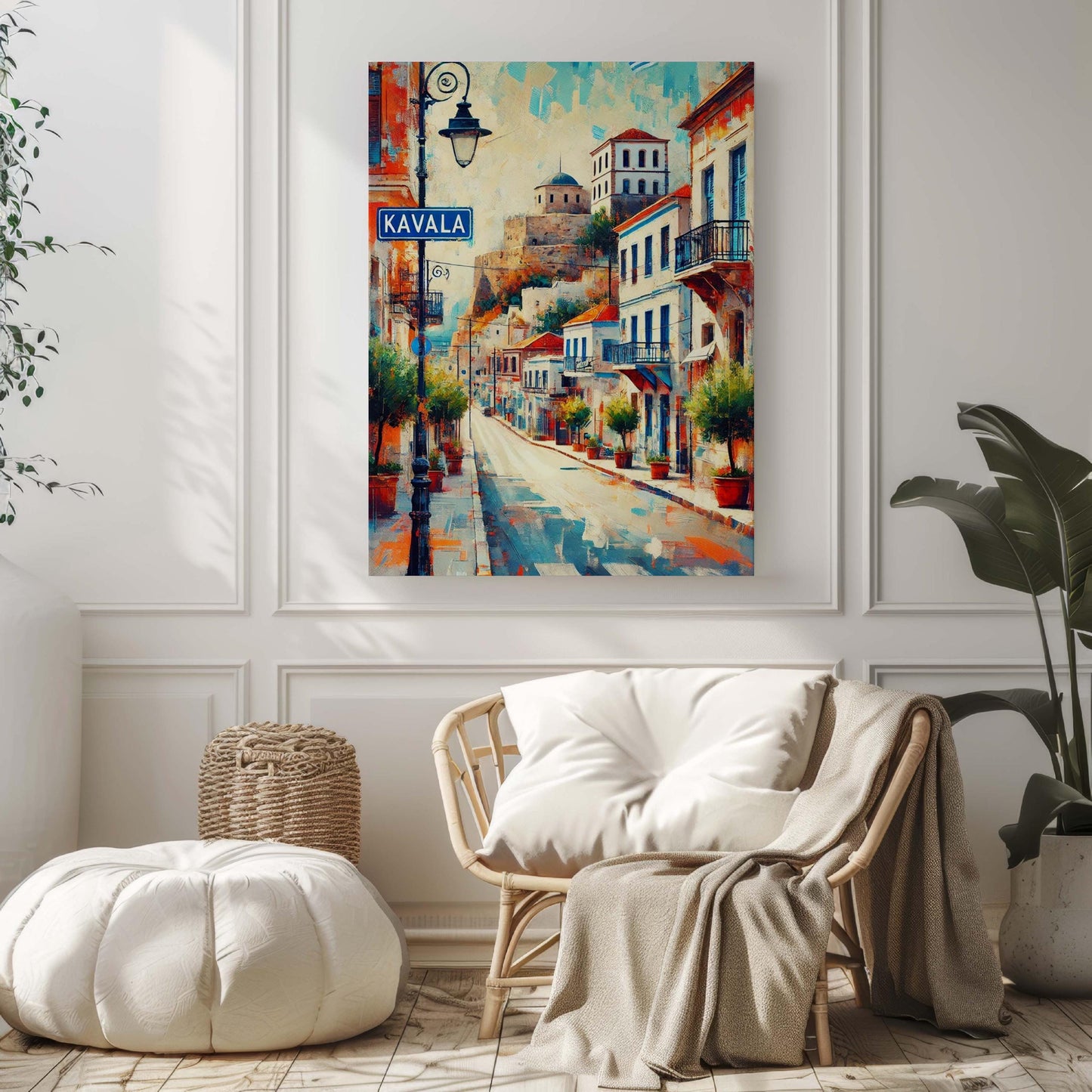 Kavala Art Greek City Wall Print, European Travel Poster, Housewarming Gift, Greece Artwork, Kavala Wall Decor, Mediterranean Style Poster