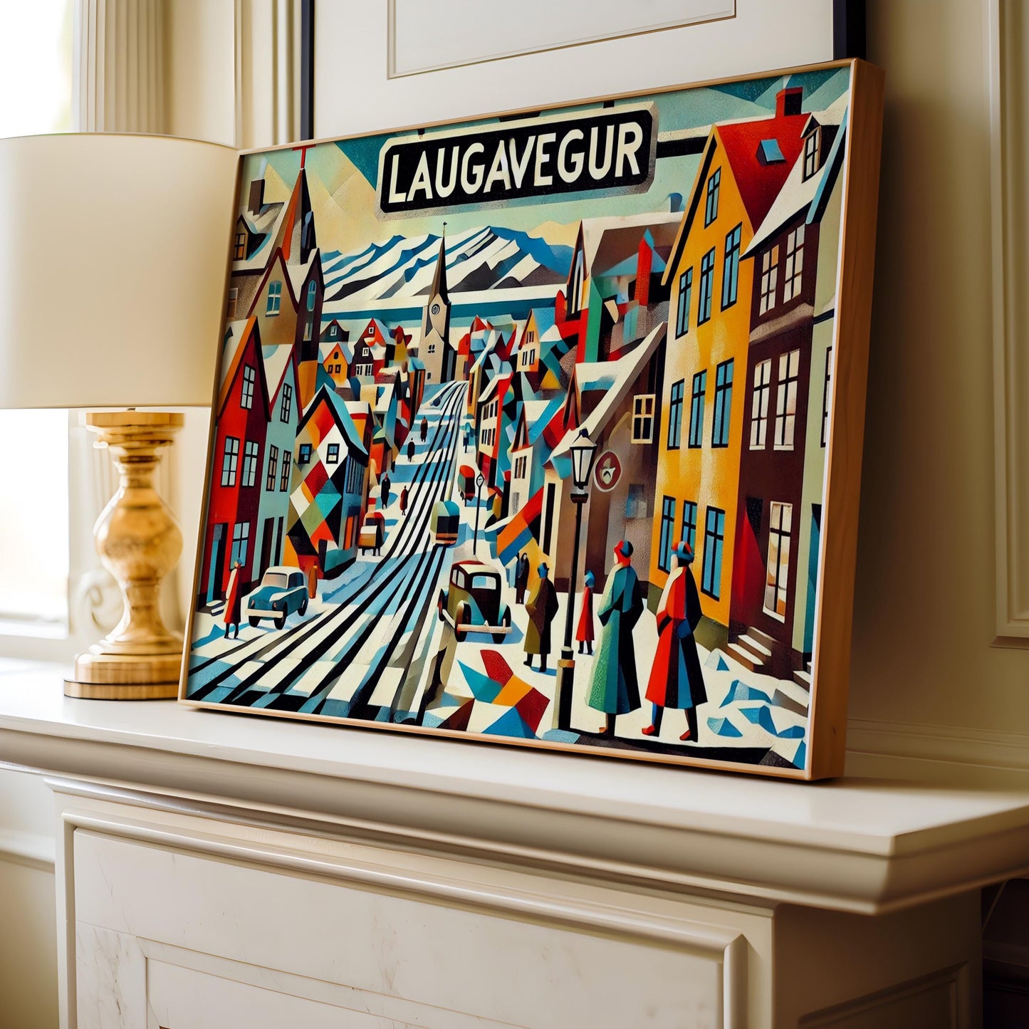 Laugavegur Print Iceland Wall Art, Reykjavik Travel Poster, Housewarming & Souvenir Gift, Modern Minimalist Home Decor