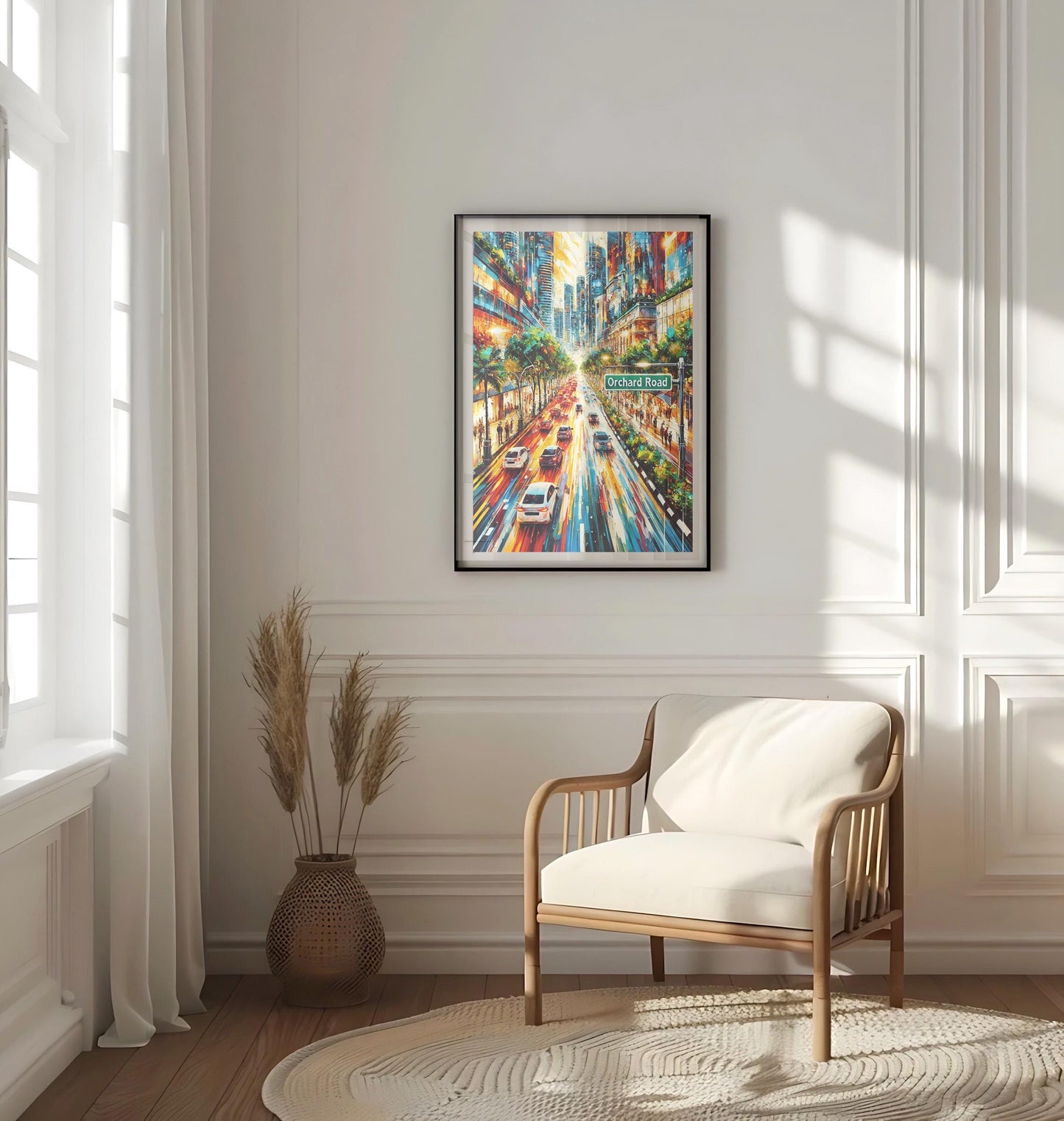 Orchard Road Wall Art Singapore Print Travel Poster Asian Home Decor Housewarming Gift Wall Decor