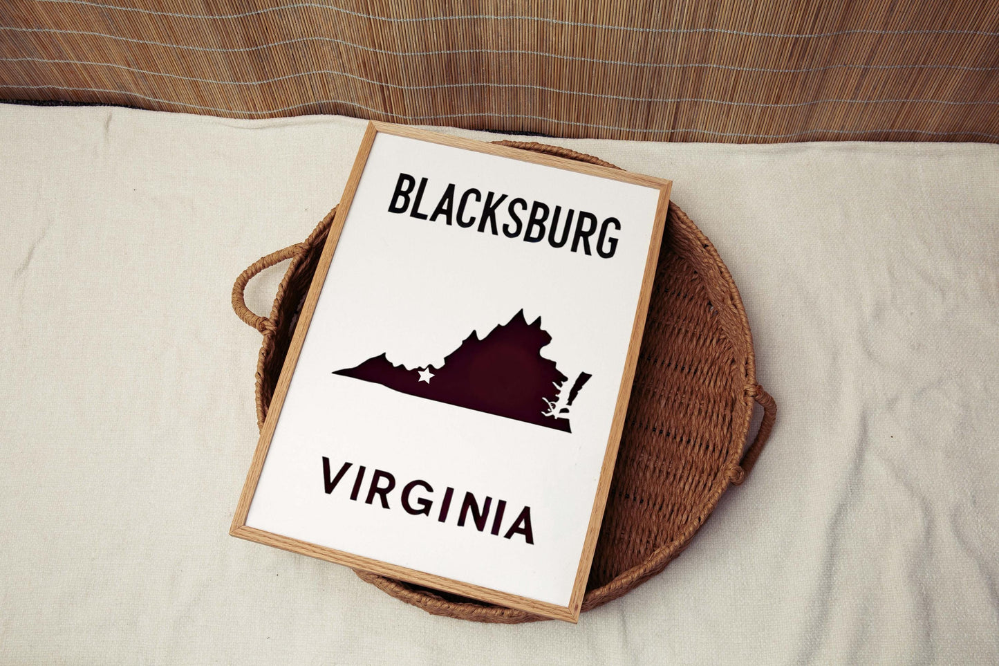 Blacksburg Print Wall Art – Virginia Travel Decor, College Gift & Housewarming VA Poster for Home