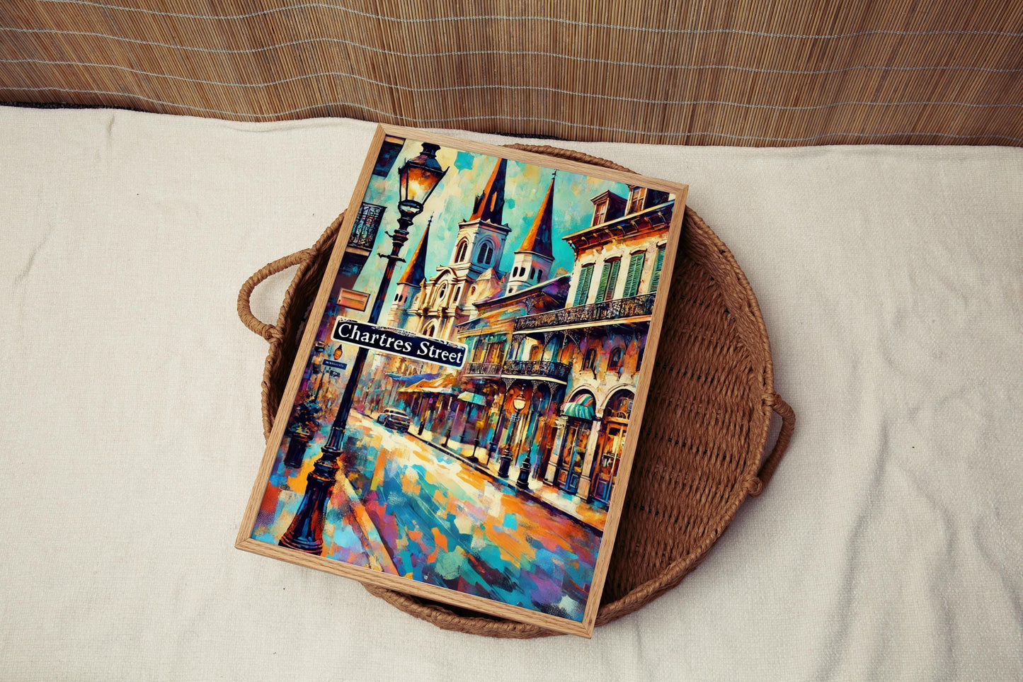 New Orleans Chartres St Wall Art - Louisiana Travel Print, New Orleans Poster, Housewarming Gift, Louisiana Art, City Street Map Decor