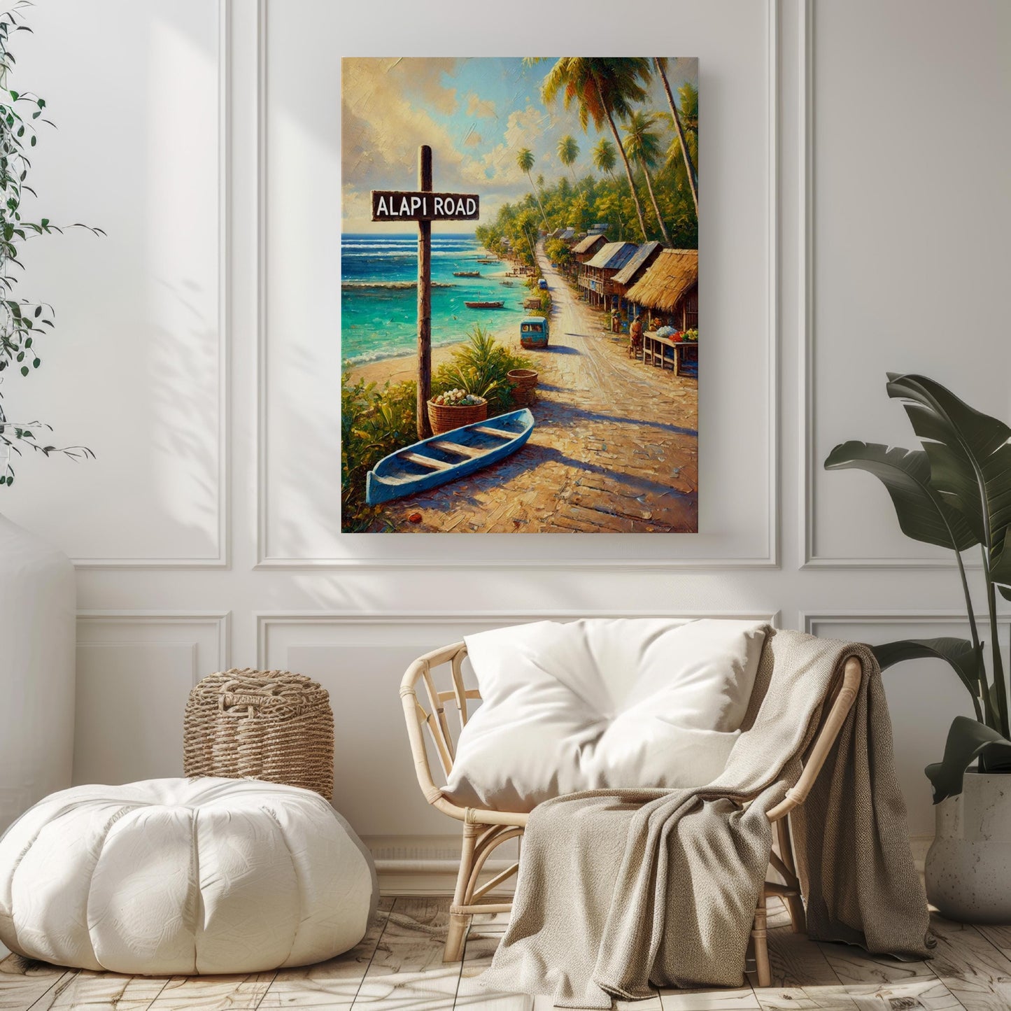 Alapi Road Wall Art | Funafuti Island Print | Tuvalu Travel Poster | Tropical Beach Scene | Island Gift, Travel Souvenir, Personalized Art