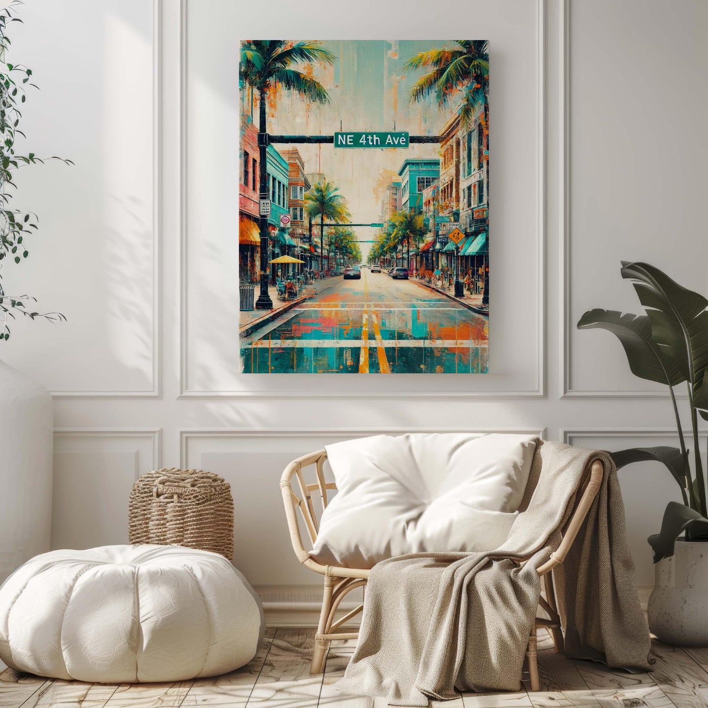 NE 4th Avenue Wall Art - Fort Lauderdale Print, Florida Travel Poster, Coastal Home Decor, Housewarming & Florida Gift Idea