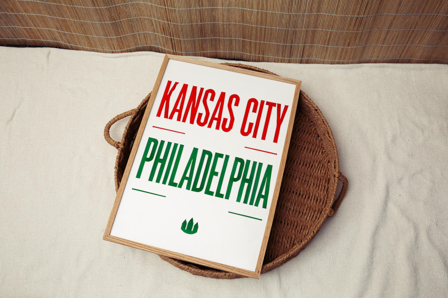 Kansas City VS Philadelphia Wall Art, Rival City College Decor Poster, Housewarming Gift, Kansas City Home Decor Print