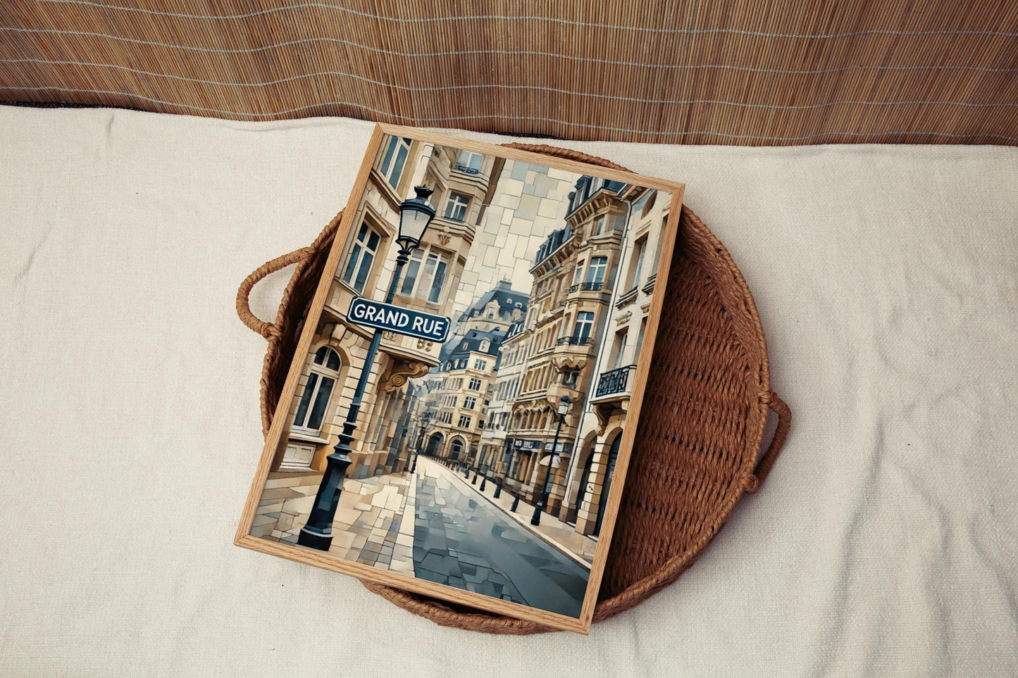 Luxembourg Art Grand Rue Wall Art Print – European Travel Poster, Luxembourg Gift, Housewarming & Souvenir Decoration