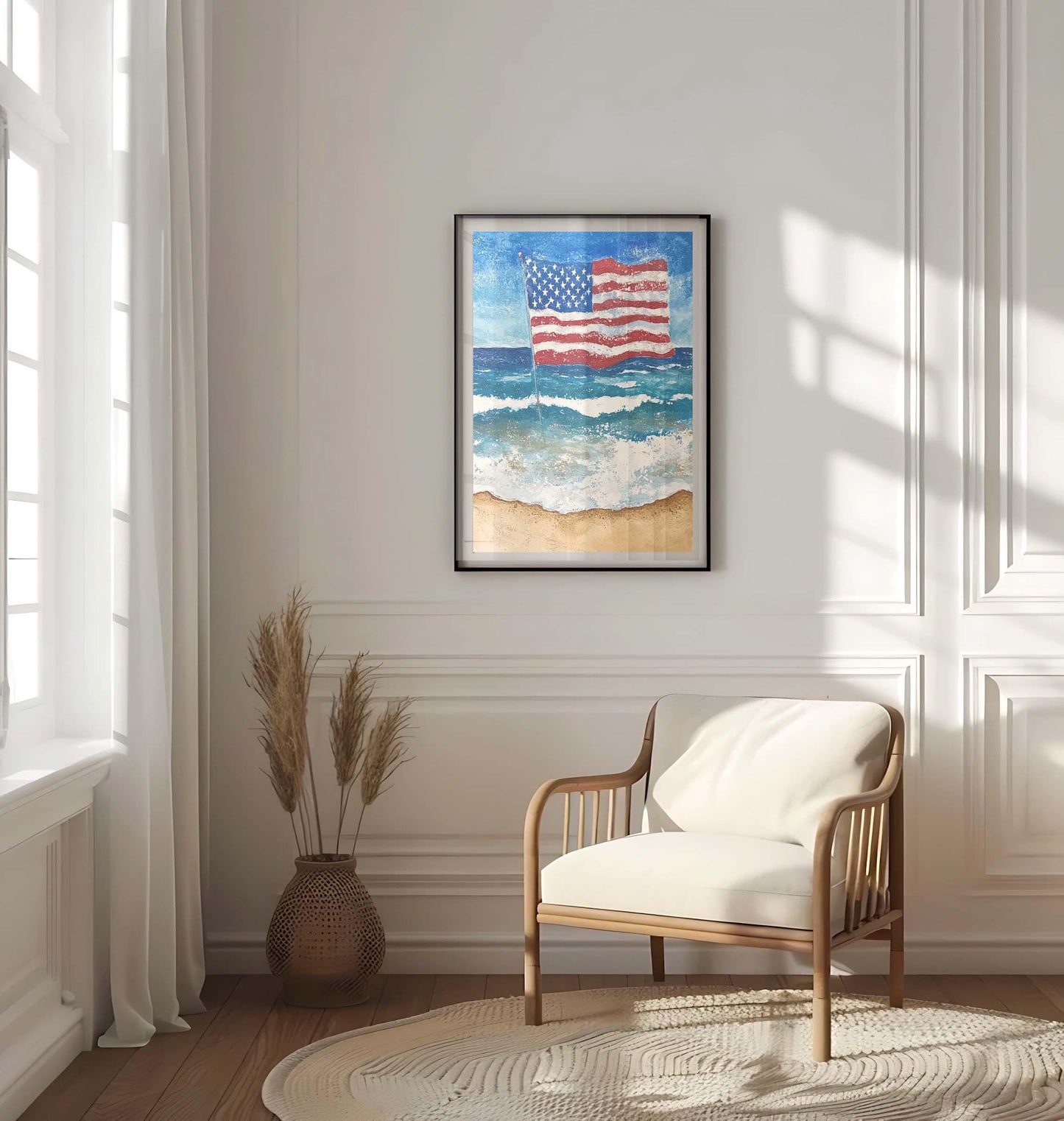 USA Beach Wall Art Patriotic Summer Home Decor Poster for Beach House | United States Art Print