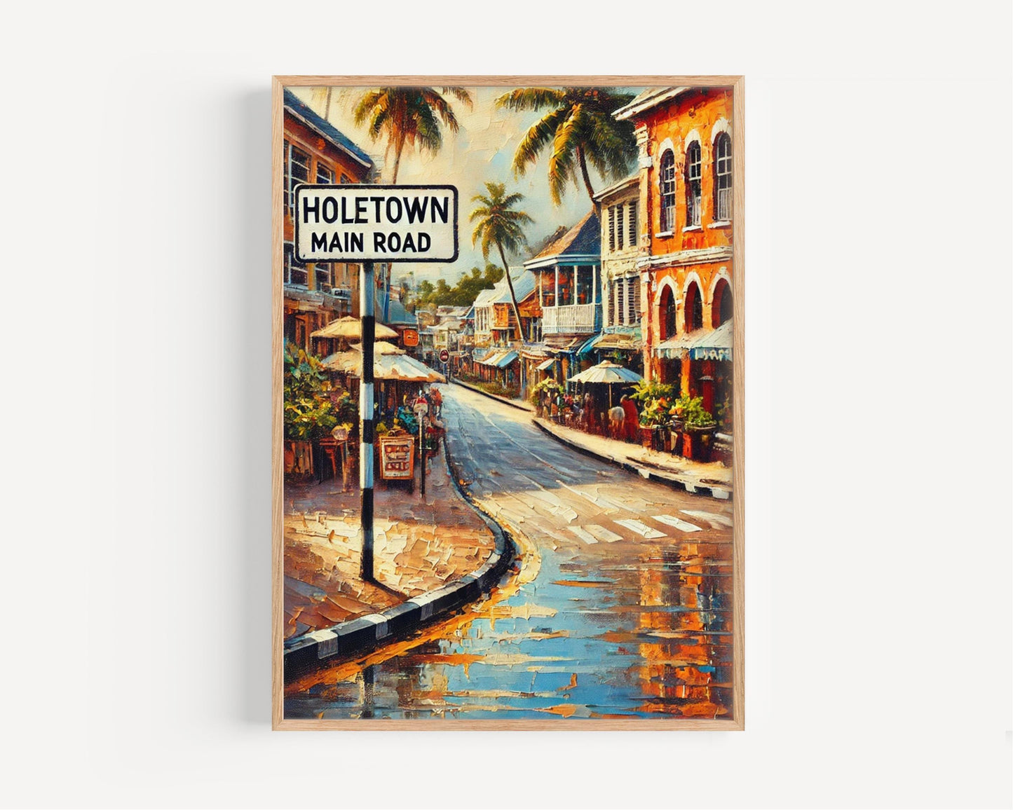 Holetown Main Road Wall Art, Barbados Travel Poster, Street Sign Art, Personalized Gift, Holetown Print, Coastal Scene, Fine Art Paper