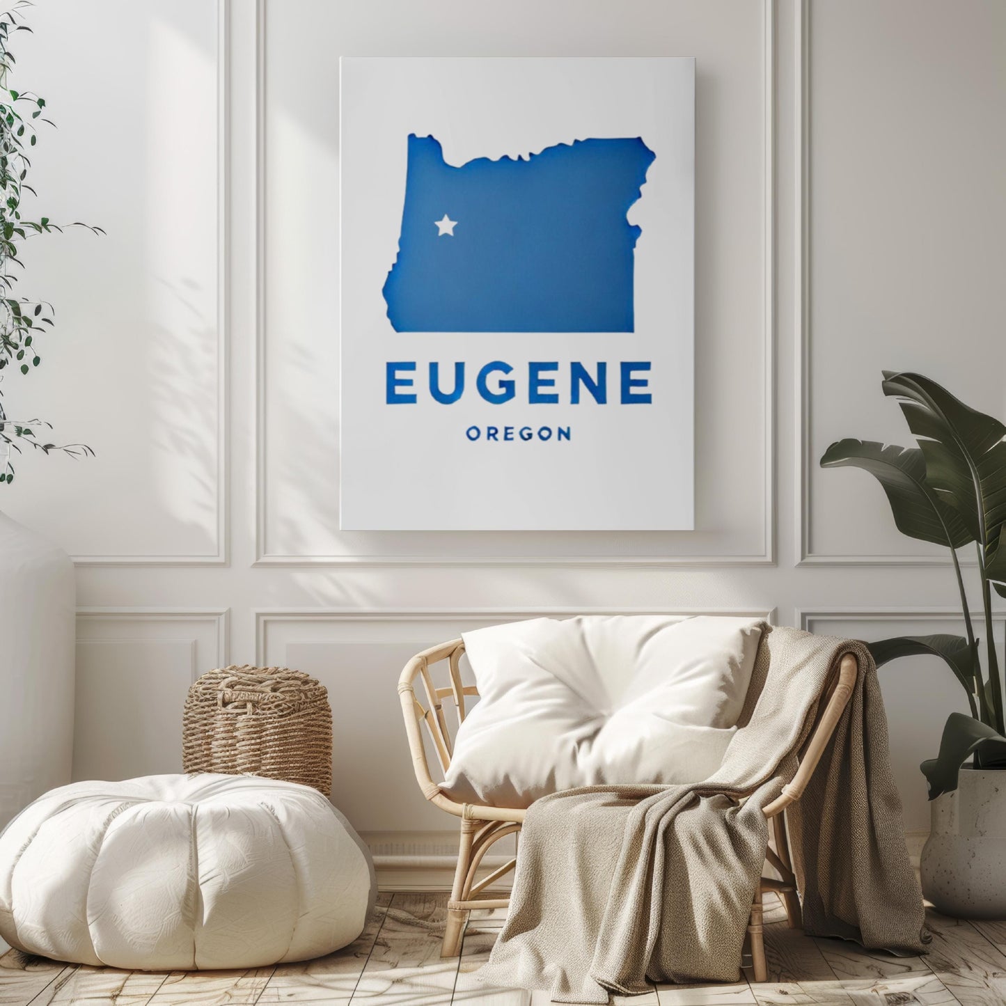 Eugene Wall Art Print - Oregon Travel Decor, Housewarming & College Gift, Unique OR Souvenir Home Decoration