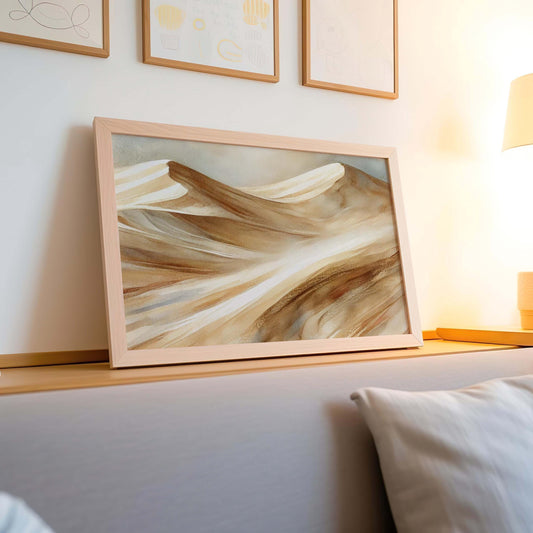 Nature Gift Dunes Wall Art Print – Sand Desert Decor for New Housewarming & Family Room, Minimalist Nature Art