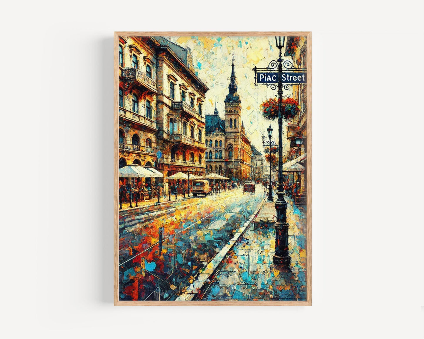 Hungary Piac St Wall Art Print - Debrecen Travel Poster & Gift, Housewarming Hungary Art Decor