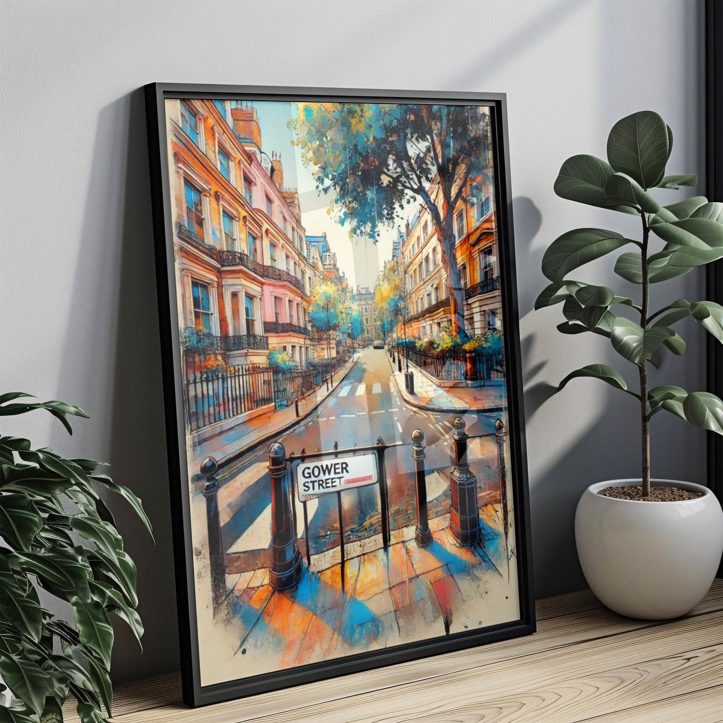 London Gower St Wall Art Print – Travel Poster, UK Gift, Housewarming Decor, London Street Map Illustration