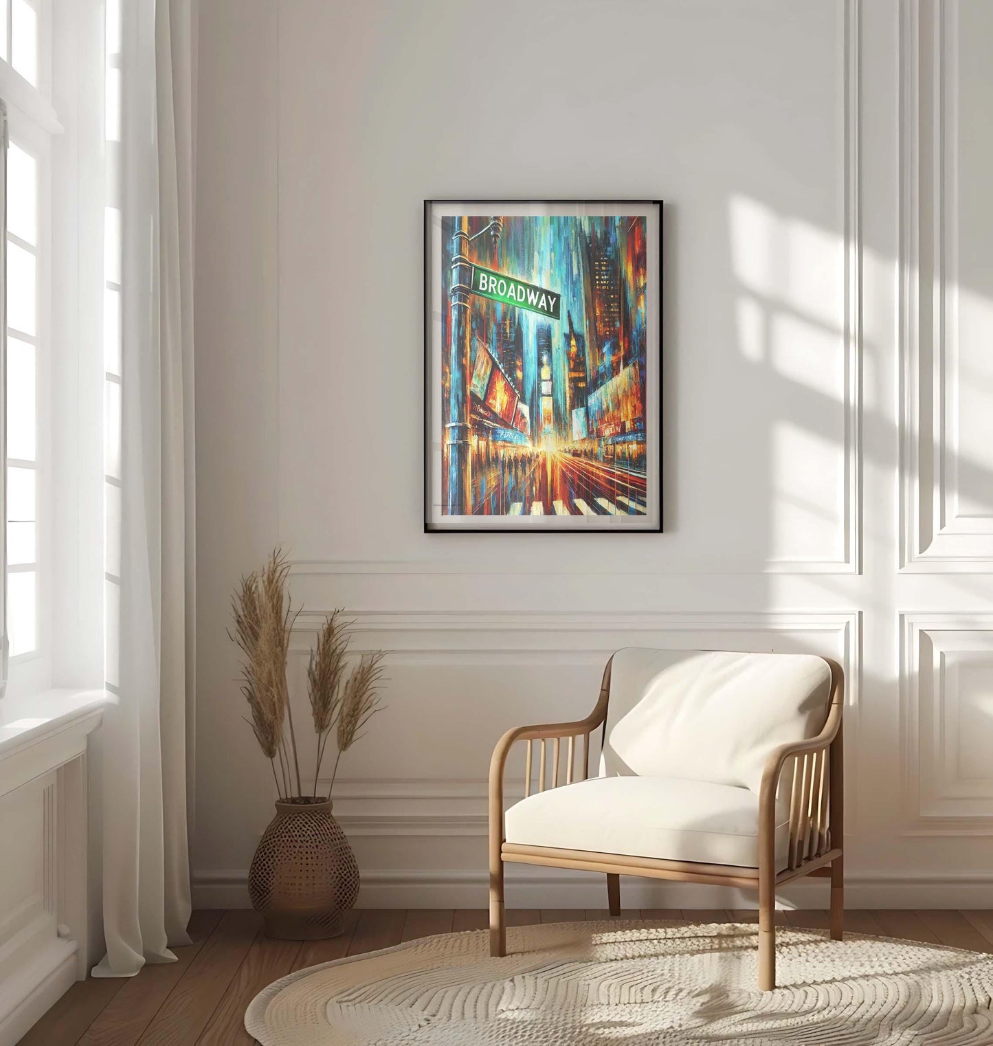 Broadway Print Manhattan Wall Art NYC Travel Poster New York Gift Housewarming Decor Broadway Theater Art