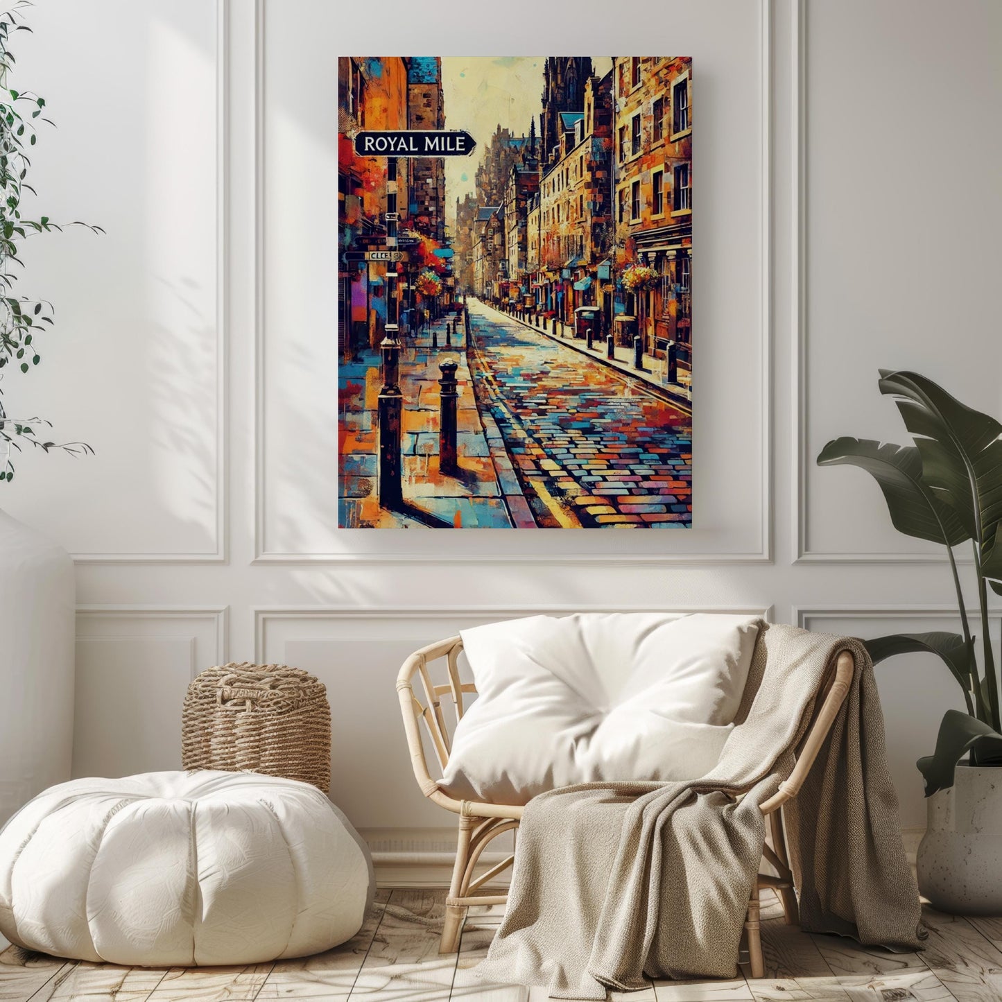 UK Royal Mile Wall Art Print - Edinburgh Travel Poster & UK Gift, Housewarming Decor, Scotland Map Artwork