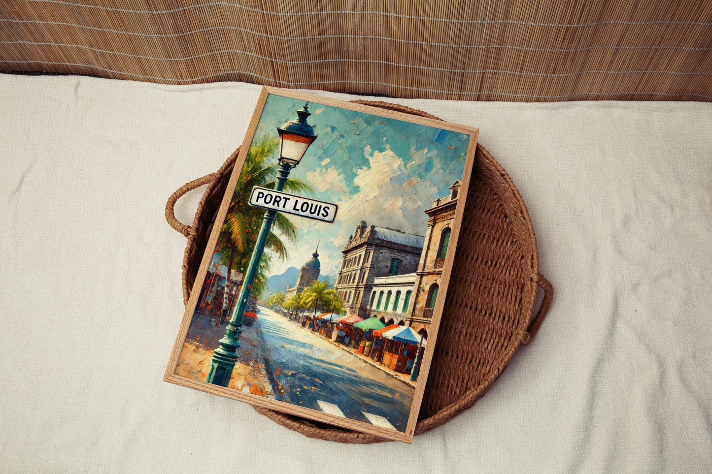 Mauritius Port Louis Wall Art Print - Travel Poster, African Souvenir, Housewarming Gift, Mauritius Travel Decor