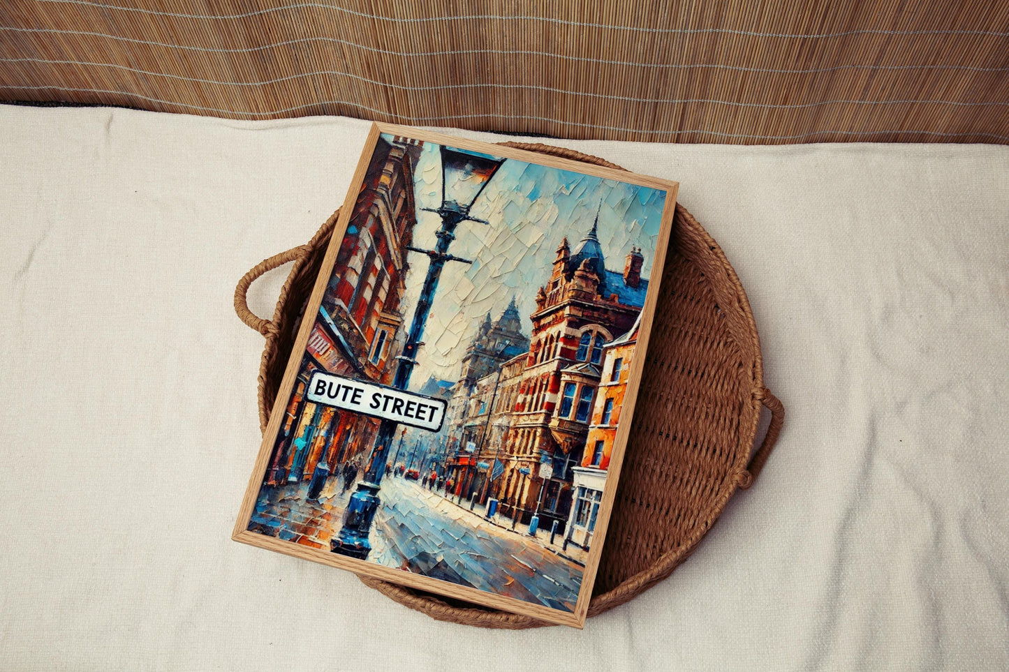 Cardiff Bute Street Wall Art Print - Travel Poster, United Kingdom Decor, Housewarming Gift, Cardiff Cityscape, UK Travel Illustration
