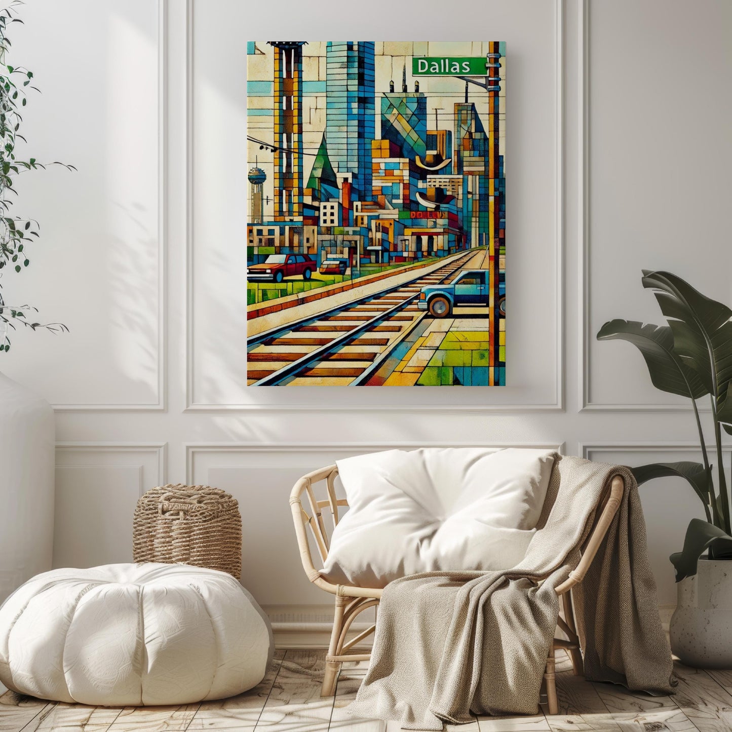 USA Wall Art Dallas Print Texas Decor Travel Poster Housewarming Gift Modern USA Home Decor