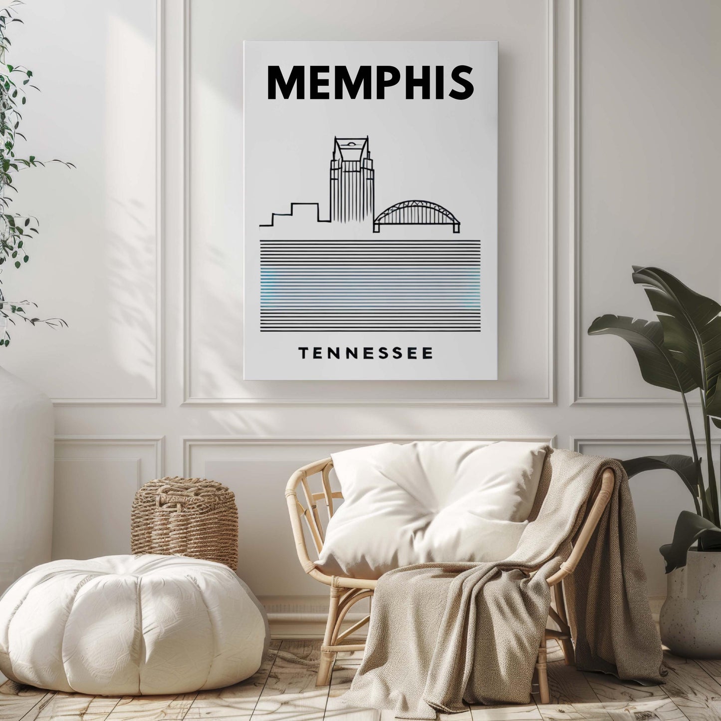 Memphis Print | Tennessee Wall Art, Travel Decor, College Dorm Gift, Housewarming & Home Decoration, TN City Map Artwork