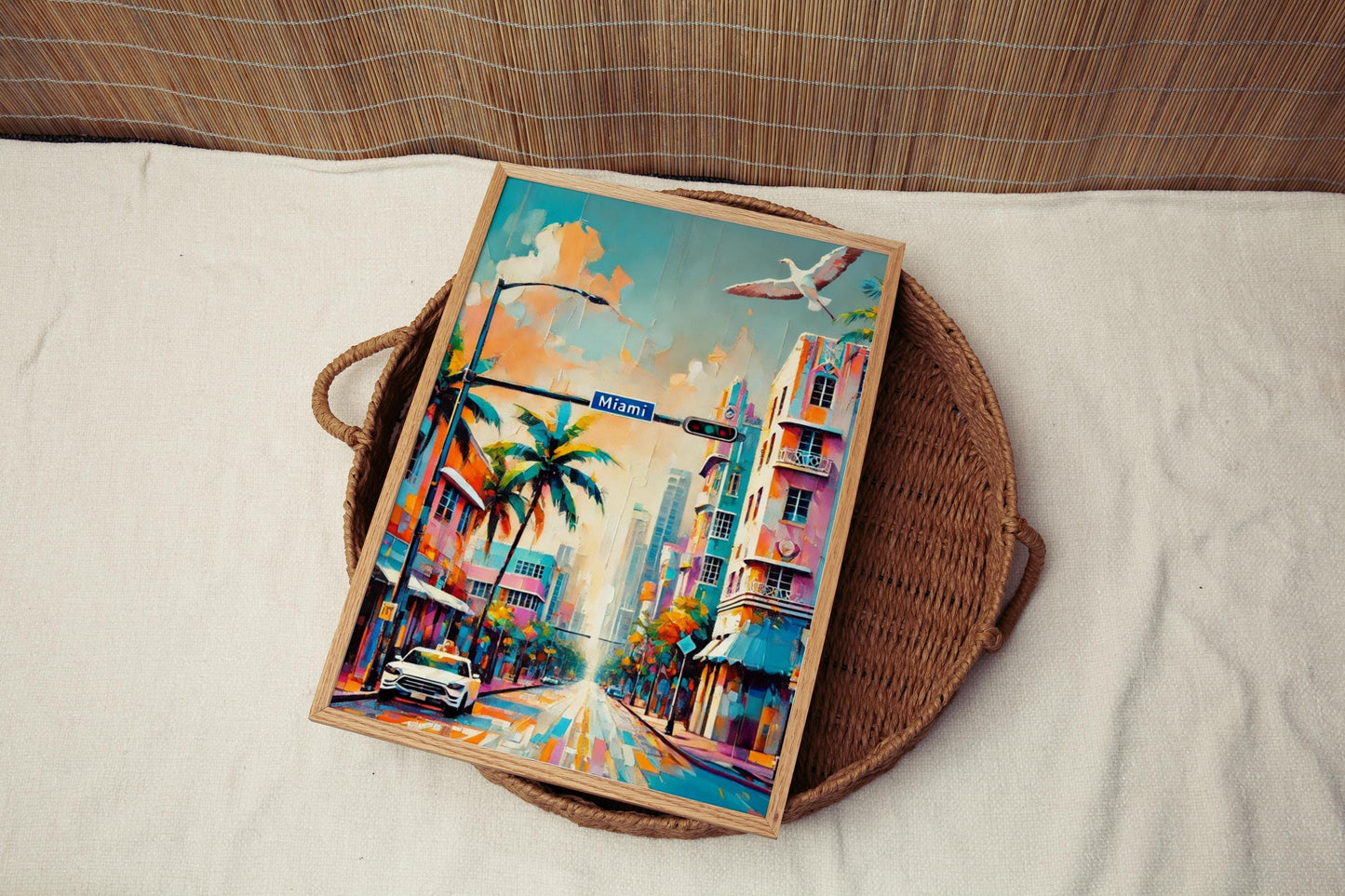 Florida Miami Wall Art Print, Travel Poster & USA Souvenir, Housewarming Gift, Coastal Decor, Florida Travel Artwork