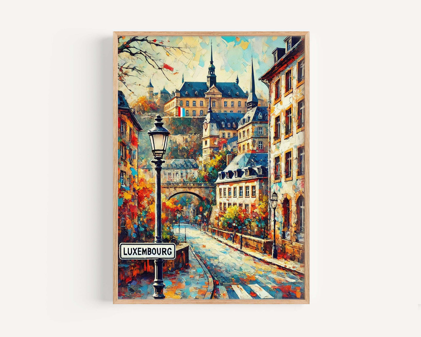 Luxembourg Art Print – Luxembourg City Wall Decor, Travel Poster, Housewarming Gift, Modern European Travel Wall Art