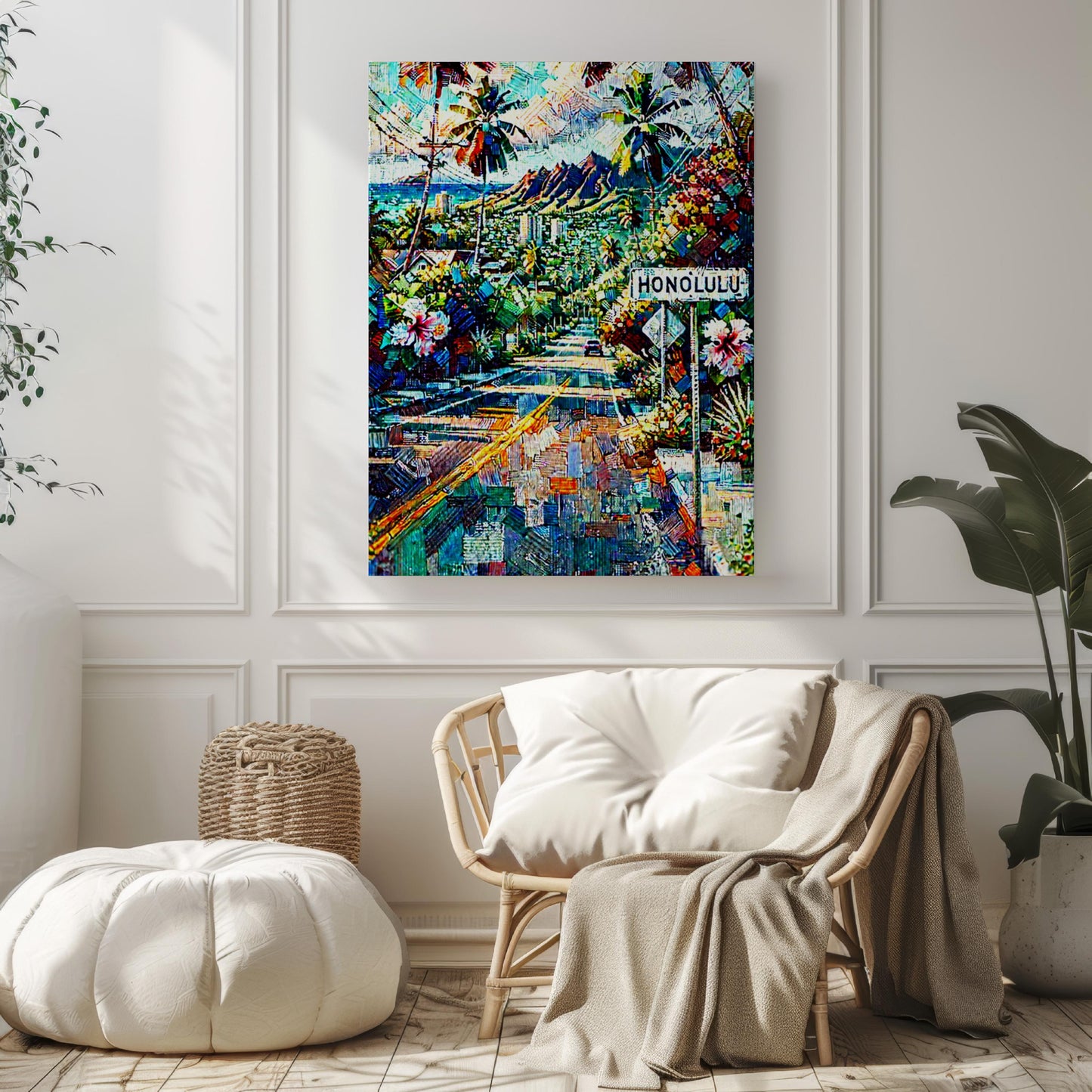 Hawaii Honolulu Wall Art Print - Island Travel Poster, Hawaii Gift & Housewarming Decor, USA Beach Artwork