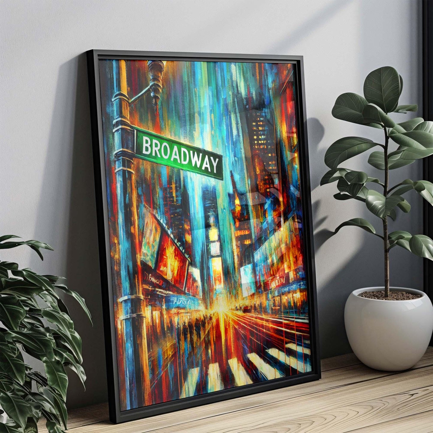 Broadway Print Manhattan Wall Art NYC Travel Poster New York Gift Housewarming Decor Broadway Theater Art