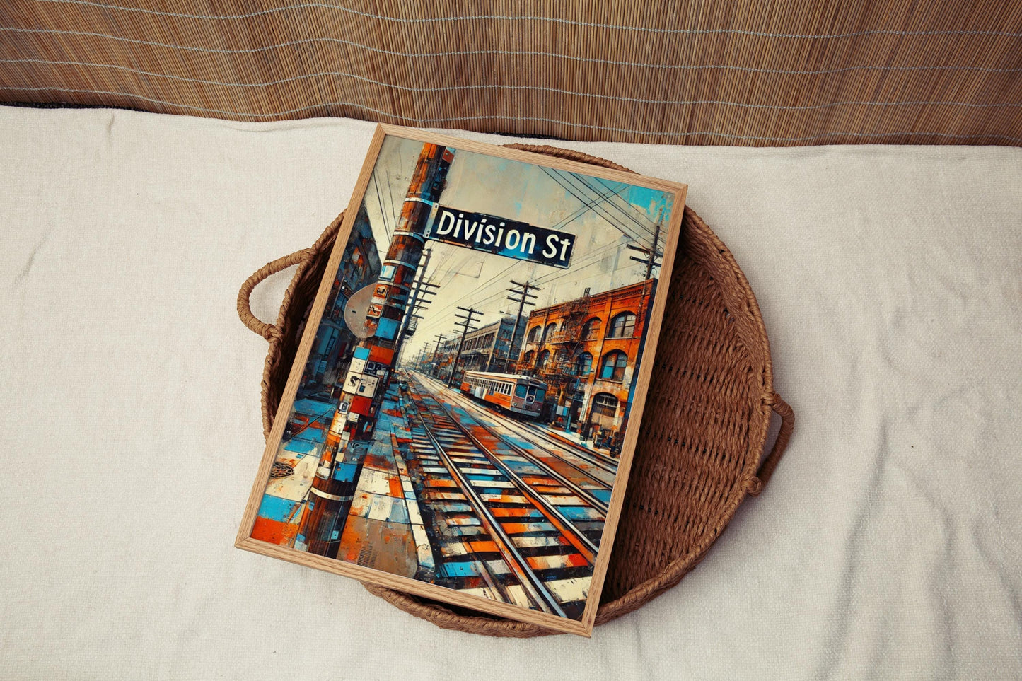 Portland Division St Wall Art - Travel Print & Poster, Portland Gift, Oregon Housewarming Decor, Division Street Map Illustration