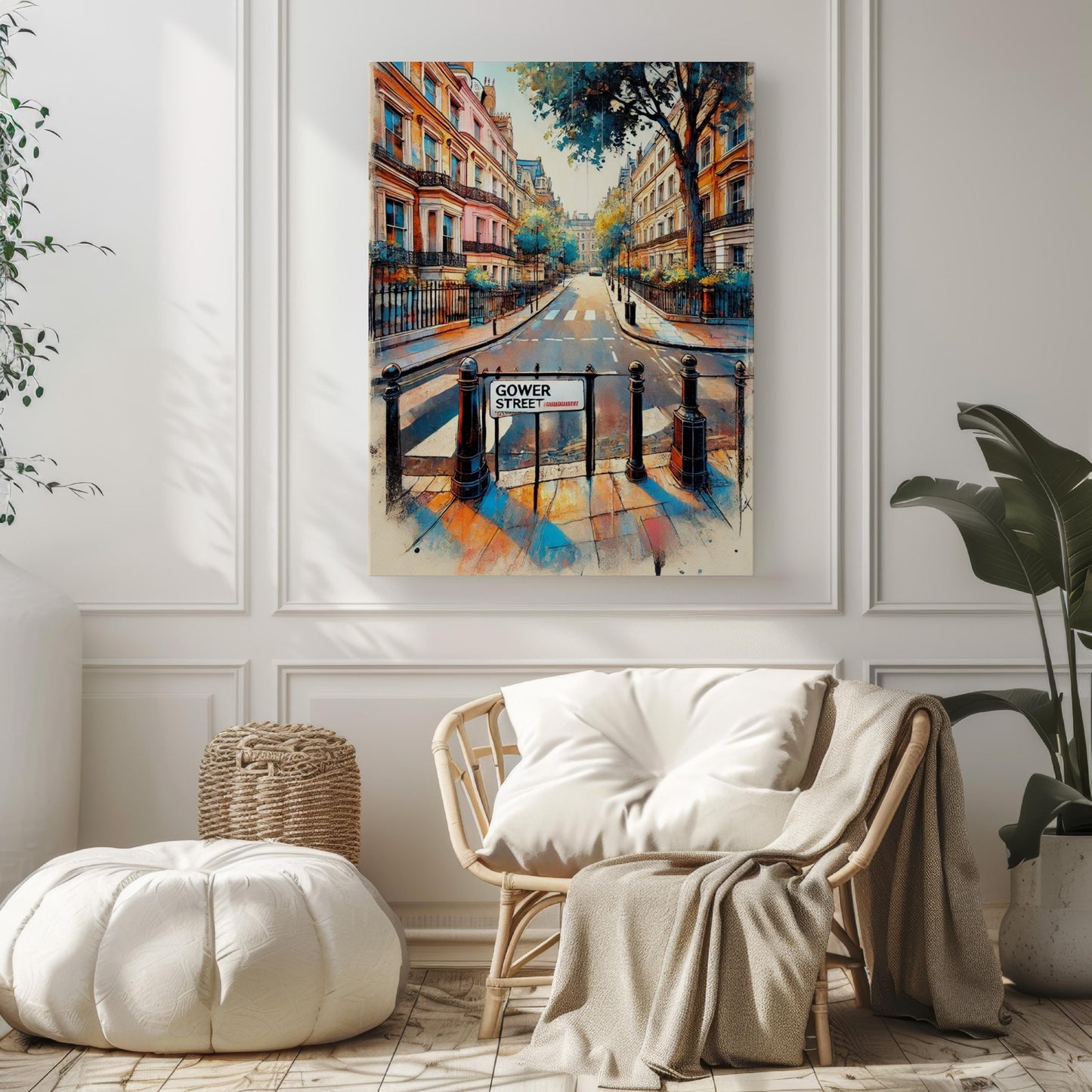 London Gower St Wall Art Print – Travel Poster, UK Gift, Housewarming Decor, London Street Map Illustration