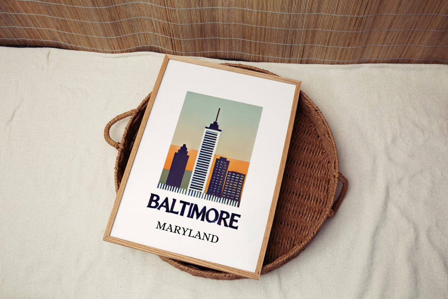 Baltimore Print Maryland Wall Art Travel Decor Housewarming Gift College Dorm MD Artwork Baltimore City Home Poster