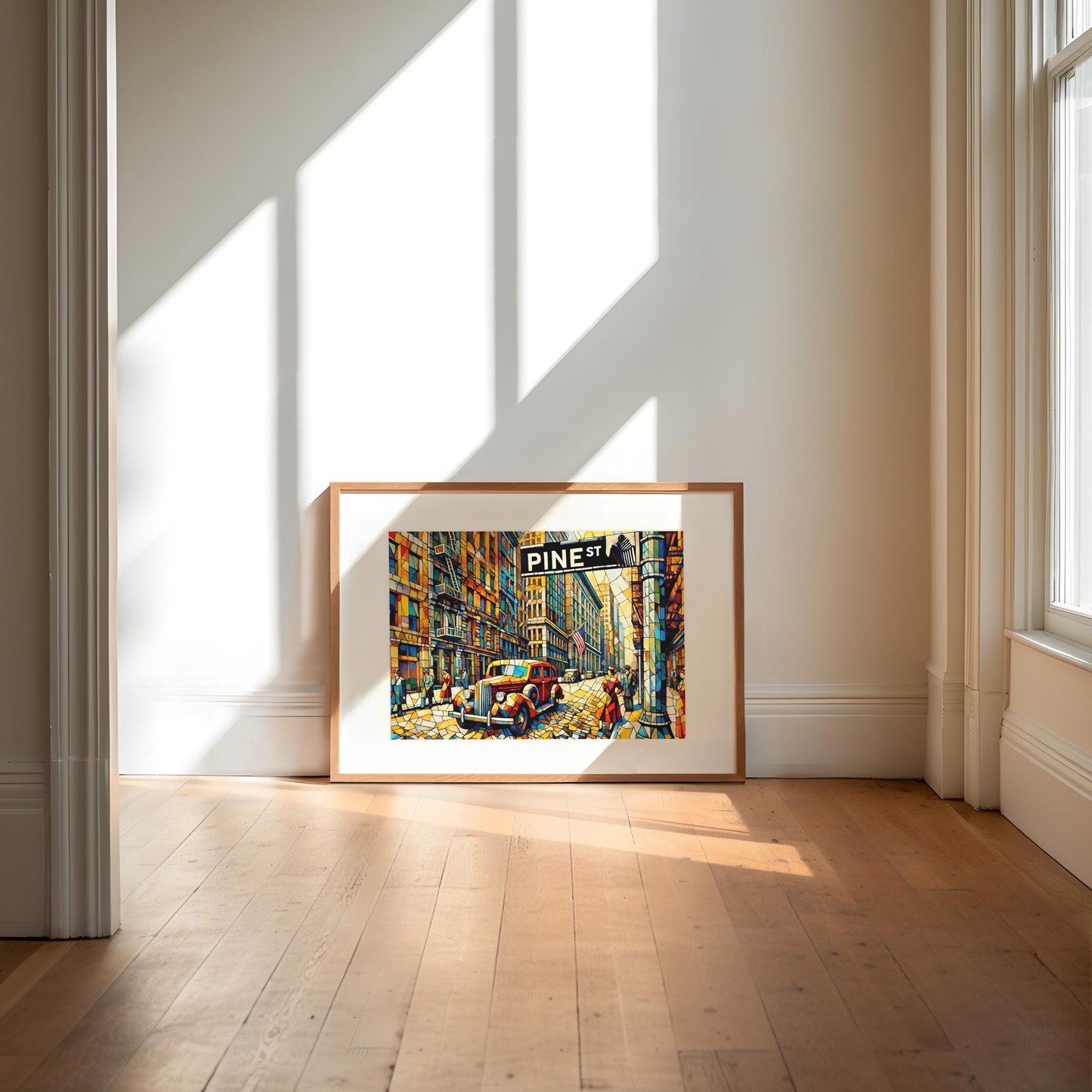 Seattle Art Pine St Wall Art Cubism Print Washington Gift Travel Poster Housewarming Souvenir Decor WA Wall Decor