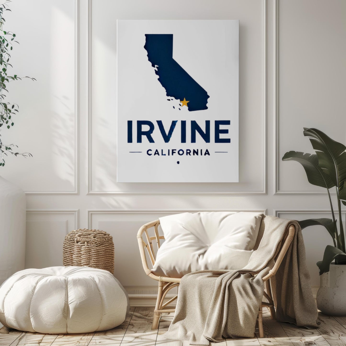 Irvine Wall Art Print - California Travel Decor, Cali Souvenir Gift, Housewarming & College Room Wall Art, Unique CA Home Decoration