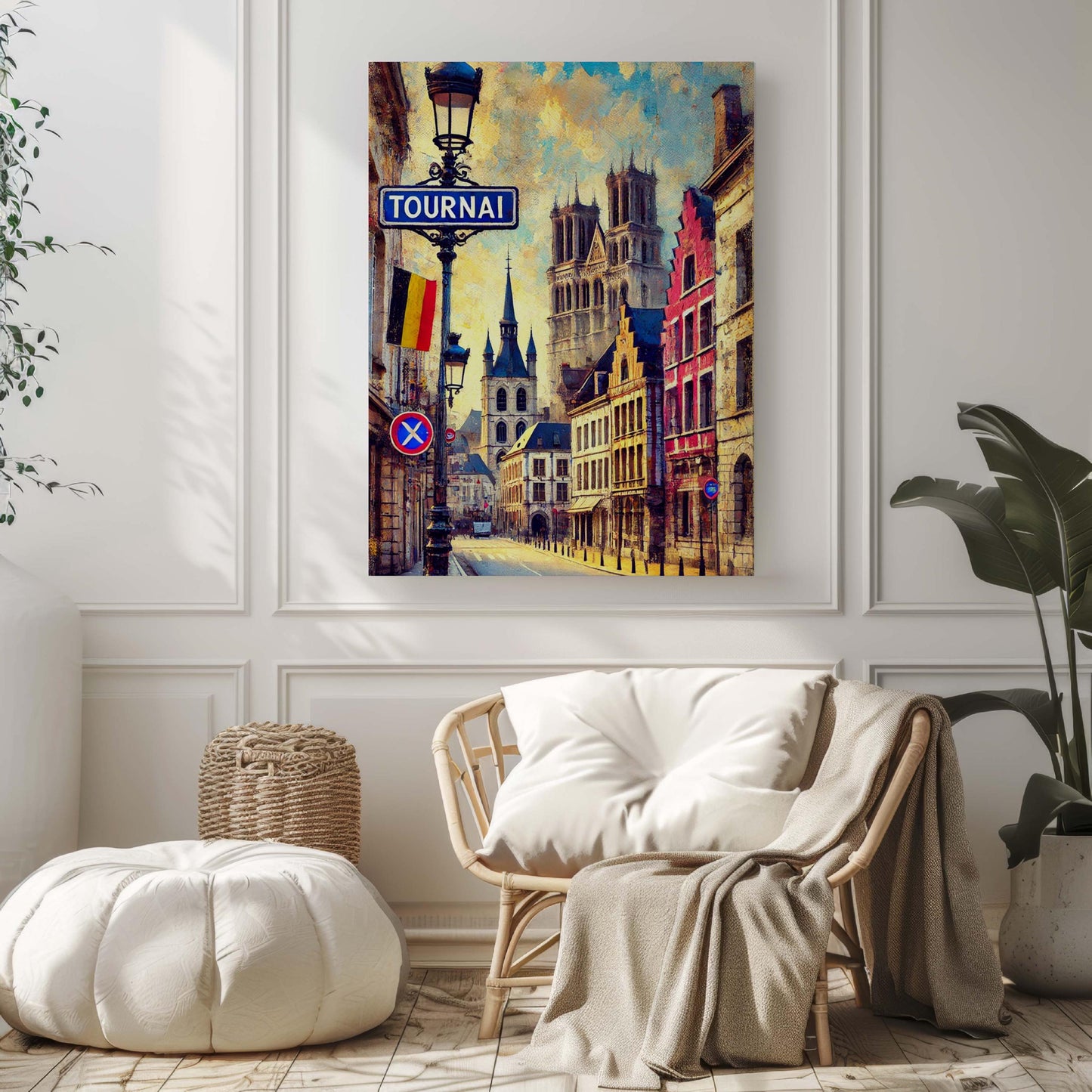 Tournai Art Print - Belgium City Wall Decor, Travel Poster, European Gift & Housewarming Present, Tournai Wall Art Illustration