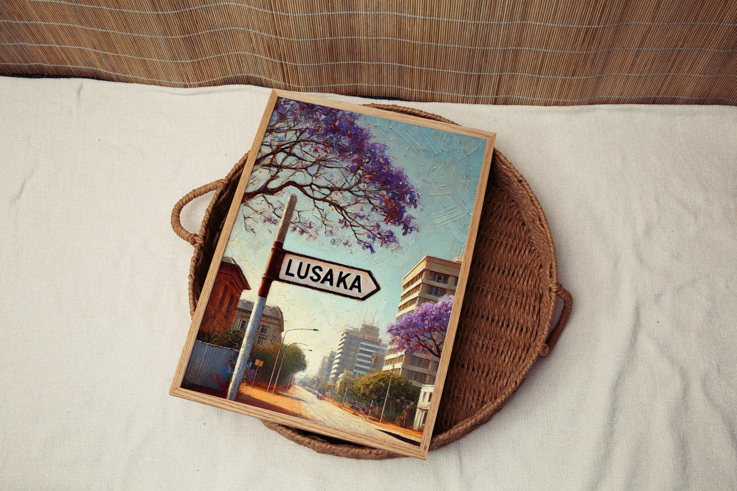 Print Lusaka Wall Art - Zambia Travel Poster, African Decor, Housewarming Gift, Modern Zambia Art, African Souvenir Print