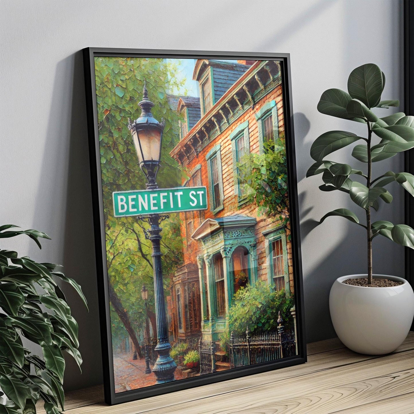 Benefit St Wall Art Providence Print - Travel Poster, Rhode Island Gift, Housewarming Decor, Providence Travel Print, City Map Art