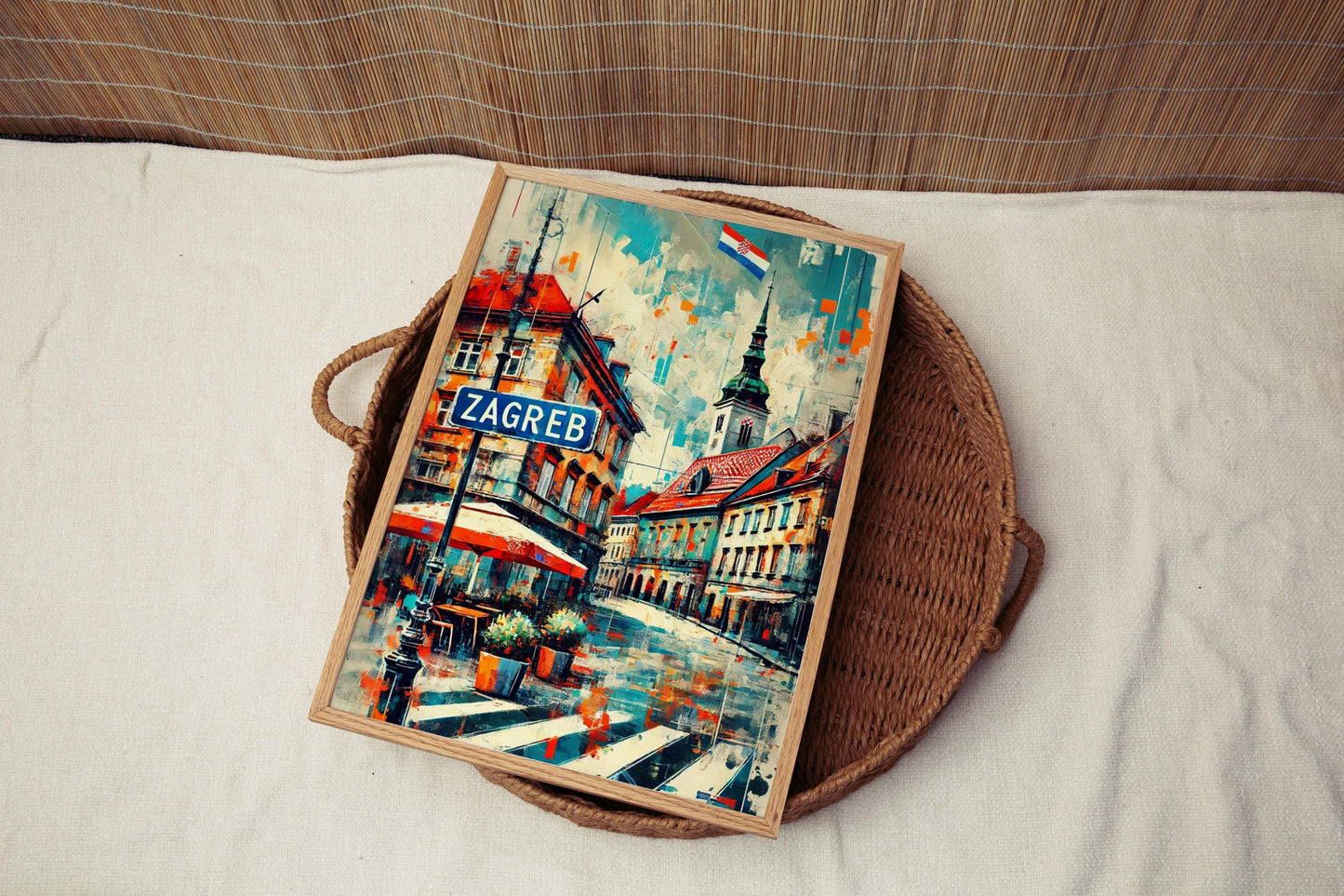 Zagreb Art Print - Croatian City Wall Decor, Travel Poster & Housewarming Gift, European Artwork for Home or Office