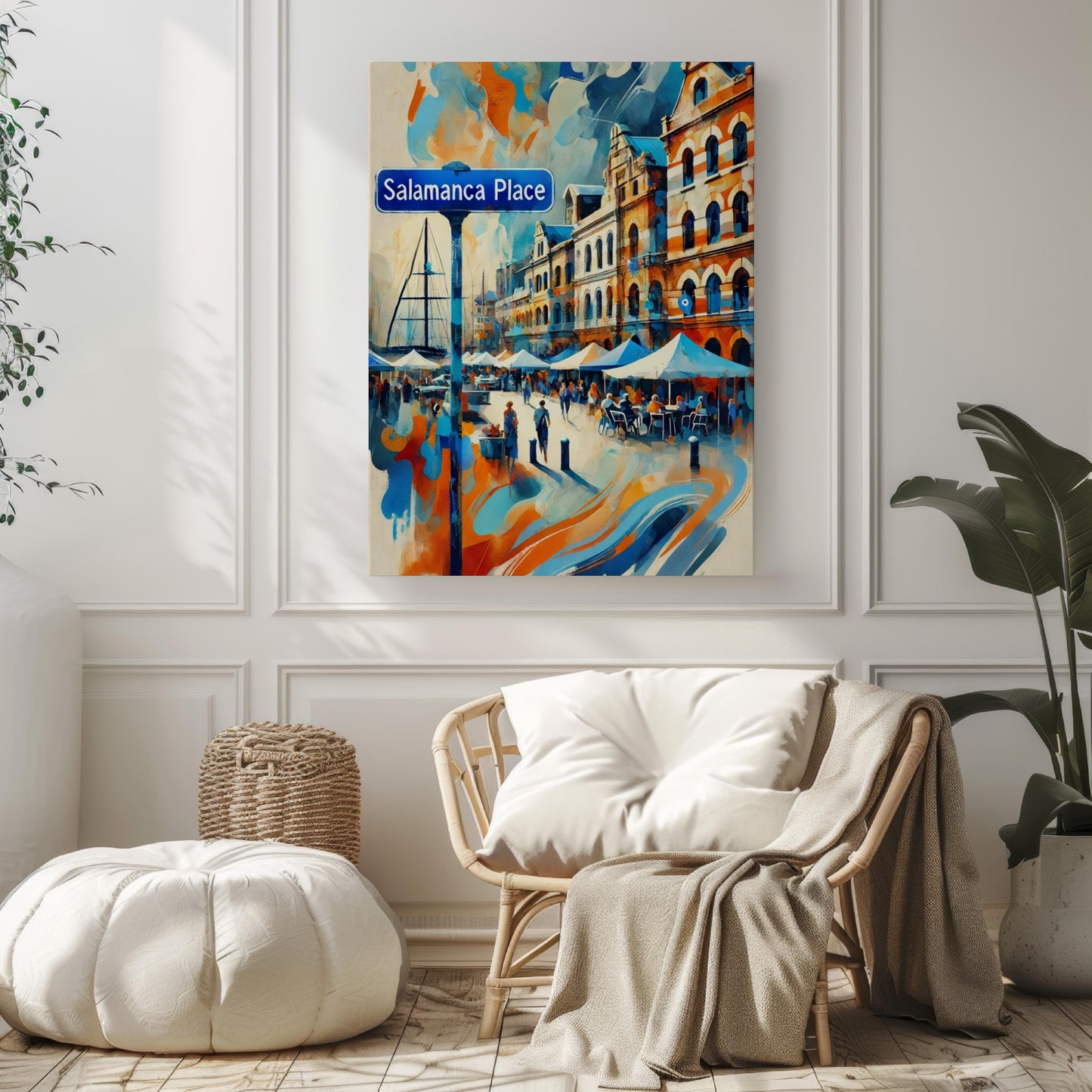Australia Art Salamanca Place Wall Art, Hobart Travel Poster, Australia Souvenir, Travel Gift, Cityscape Print, Vibrant Waterfront Decor