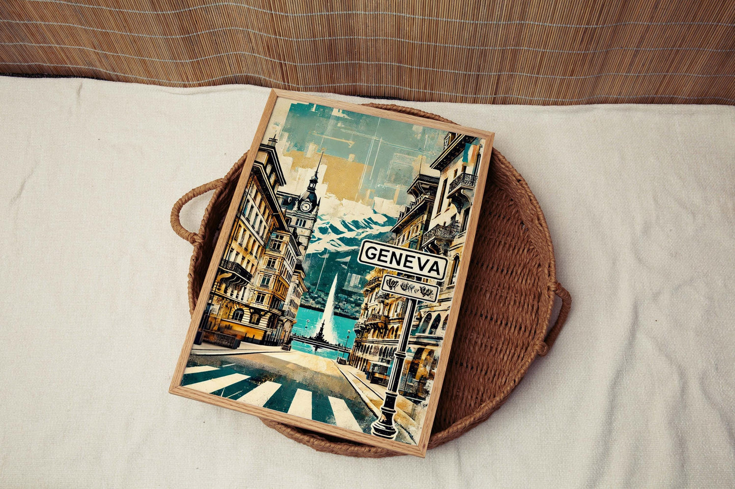 Geneva Art Print - Switzerland Travel Poster Wall Art, European Artwork, Housewarming & Gift Decor, Geneva Map Illustration
