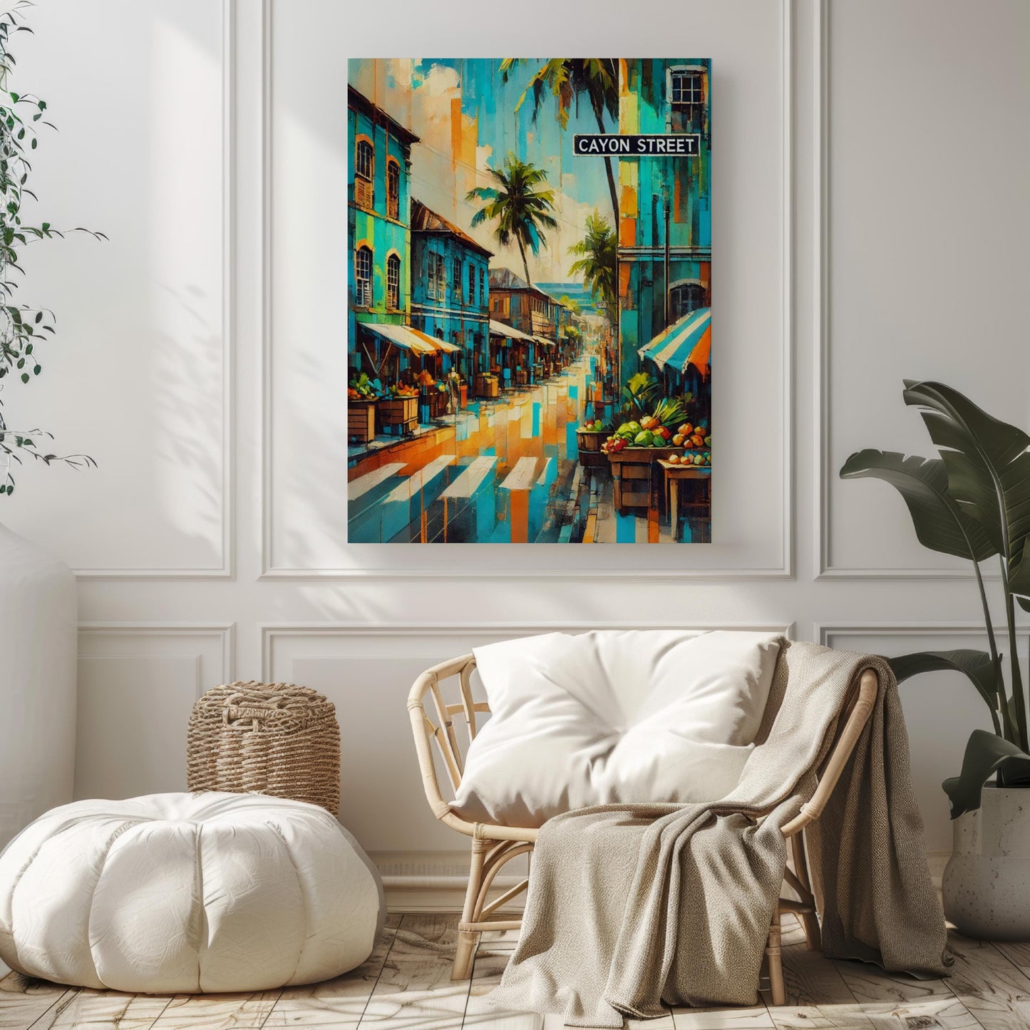 Cayon Street Wall Art Print, Saint Kitts and Nevis Travel Poster, Caribbean Home Decor, Tropical Street Scene, Gift for Travelers